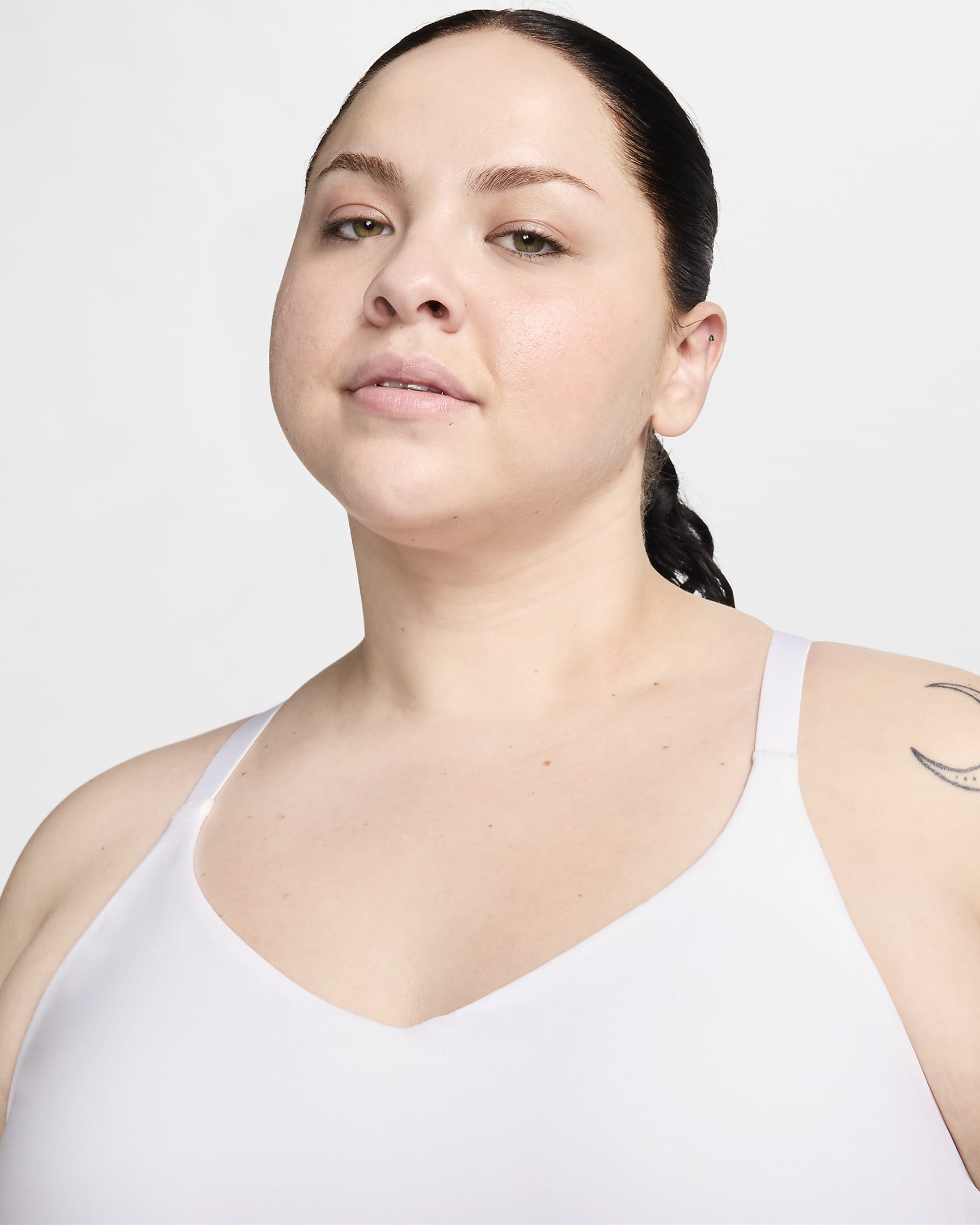 Nike Indy Light-Support Women's Padded Adjustable Sports Bra (Plus Size) - White/Stone Mauve