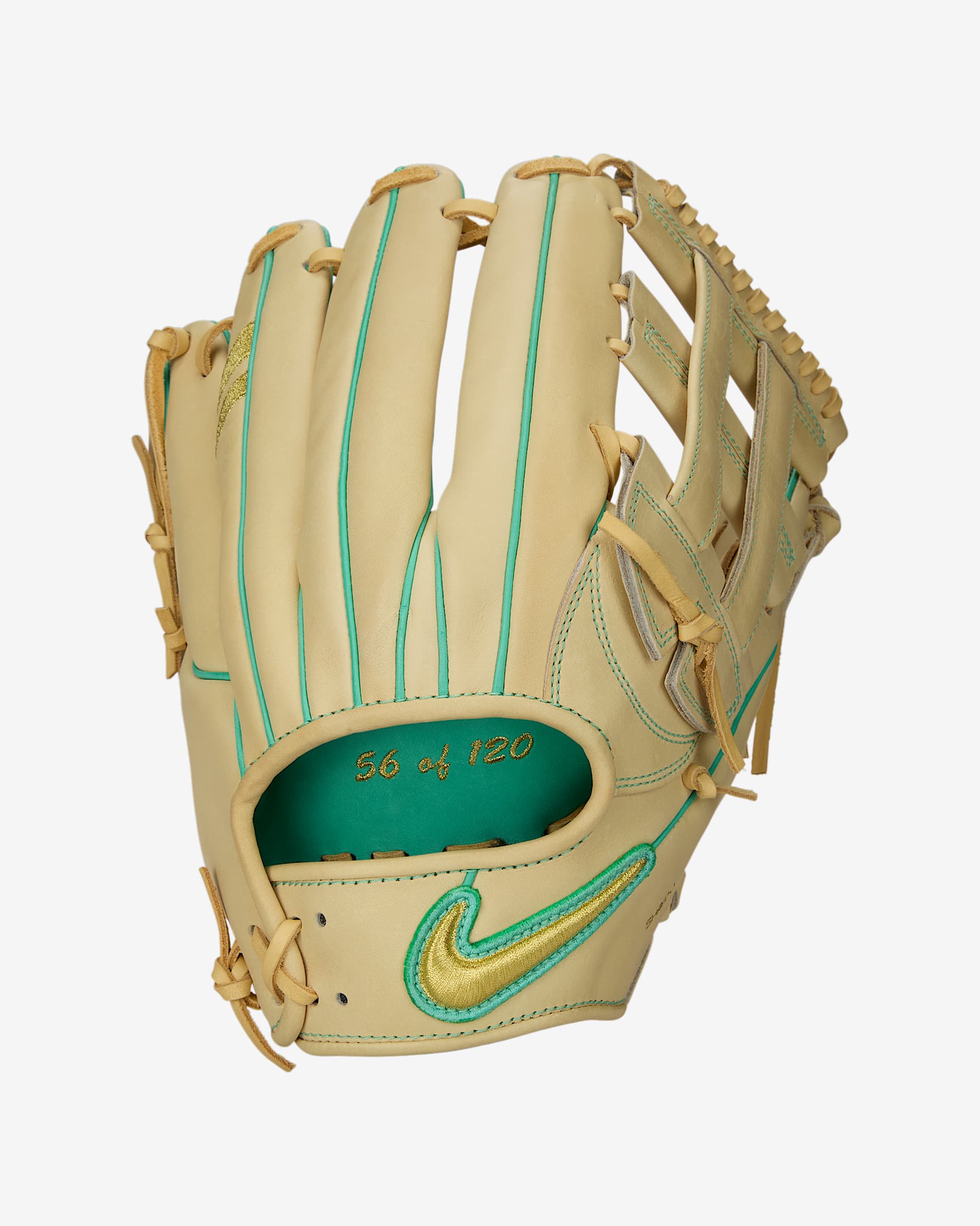 Nike SHA|DO Elite J Series Baseball Fielding Glove (Right-Handed Throw) - Alabaster/Metallic Gold