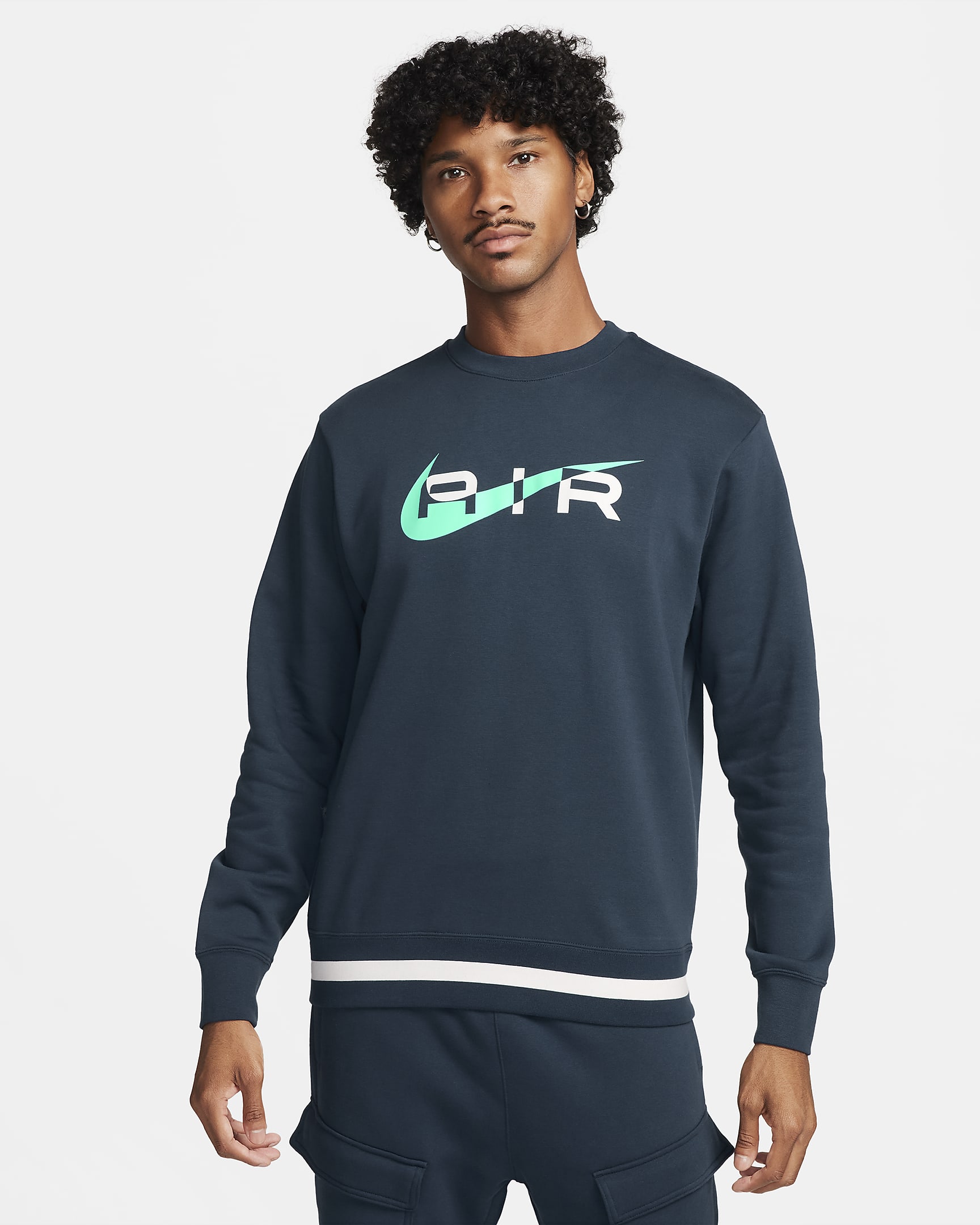 Nike Air Mens Fleece Crew Neck Sweatshirt Nike Dk