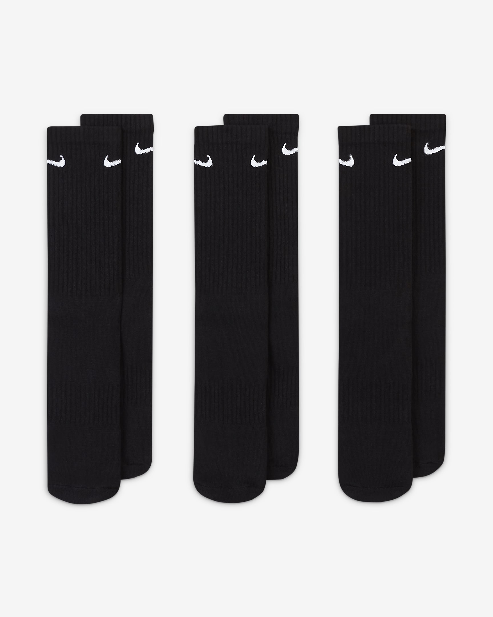 Nike Everyday Cushioned Training Crew Socks (3 Pairs) - Black/White