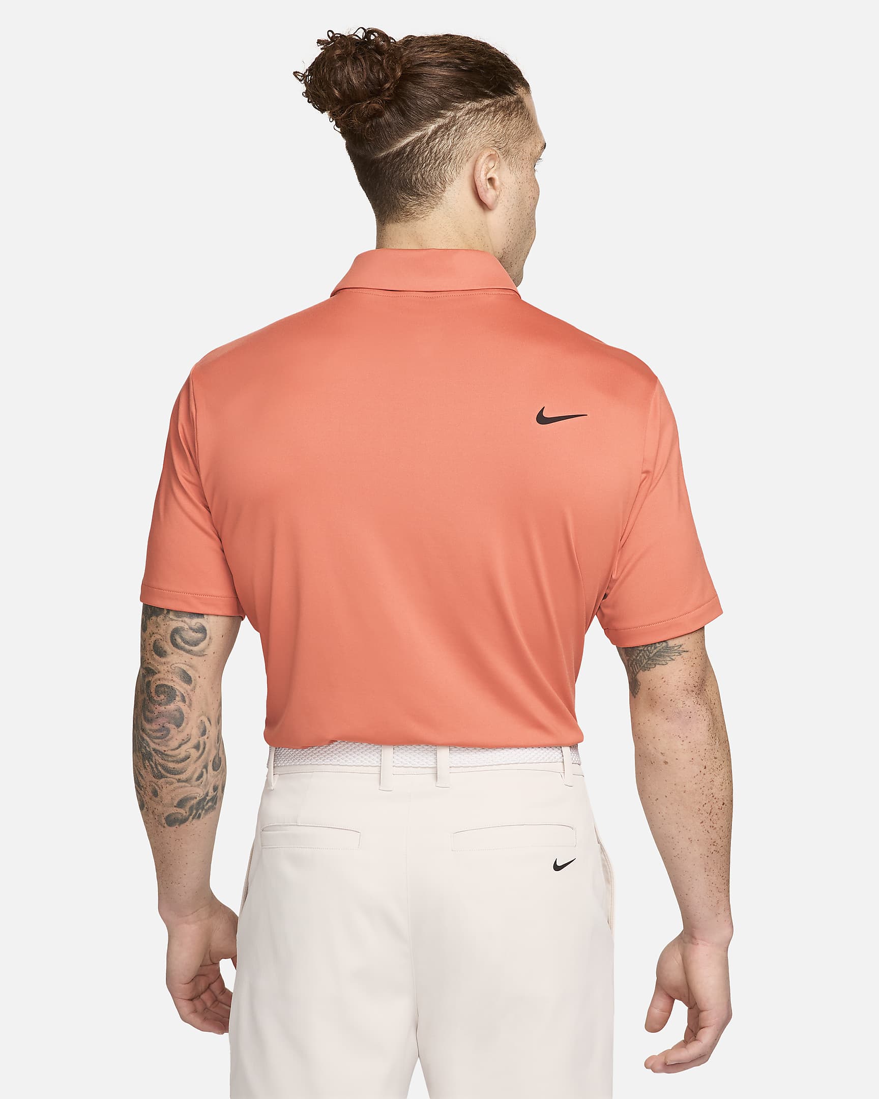 Nike Dri-FIT Tour einfarbiges Golf-Poloshirt für Herren - Madder Root/Schwarz