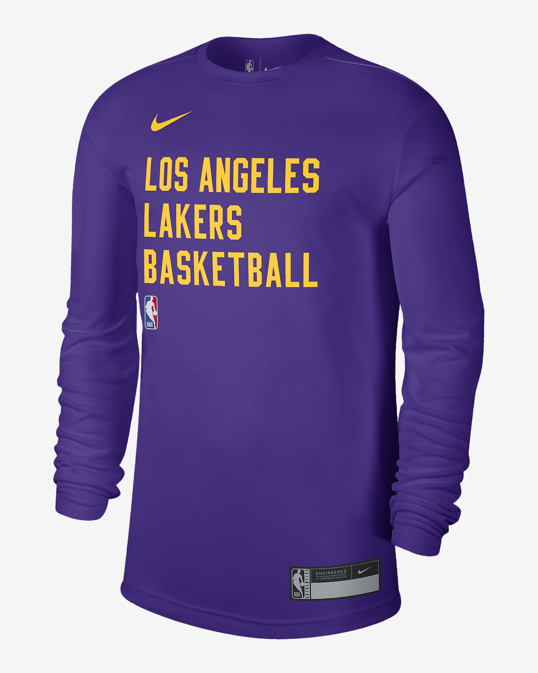 Los Angeles Lakers Practice Men's Nike Dri-FIT NBA Long-Sleeve T-Shirt ...