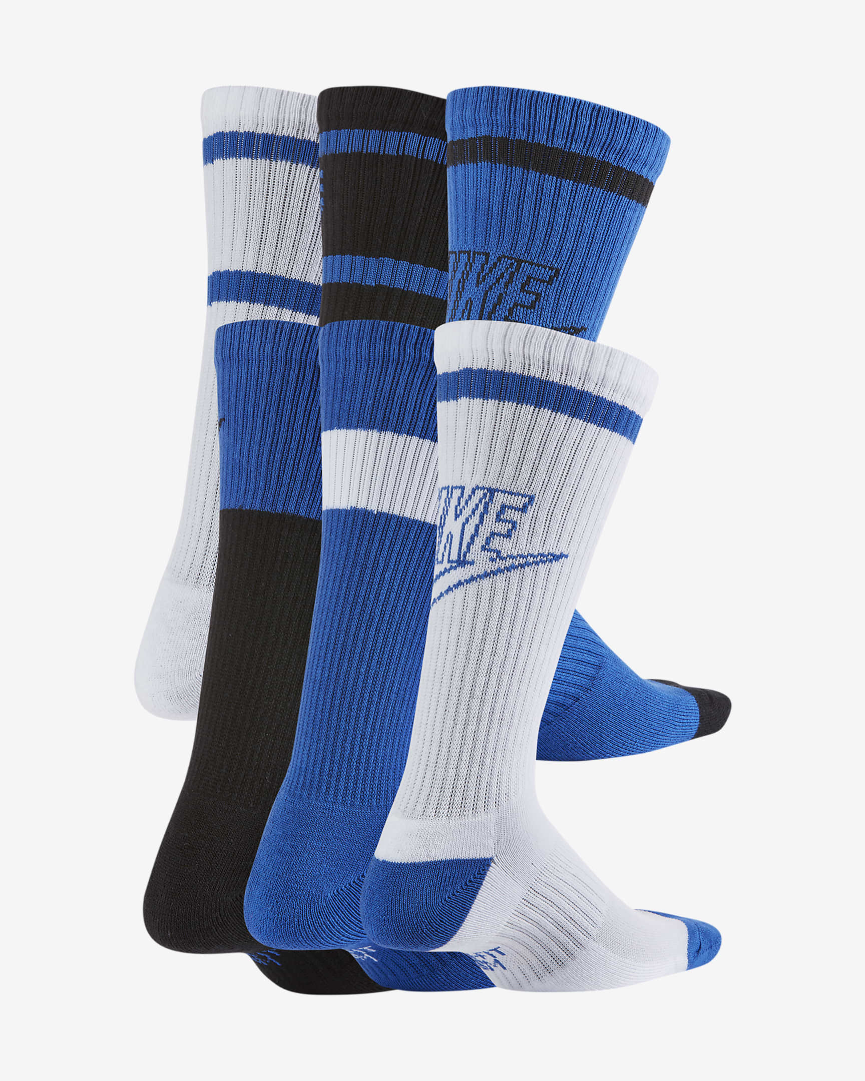 Nike Everyday Kids' Cushioned Crew Socks (6 Pairs) - Multi-Color