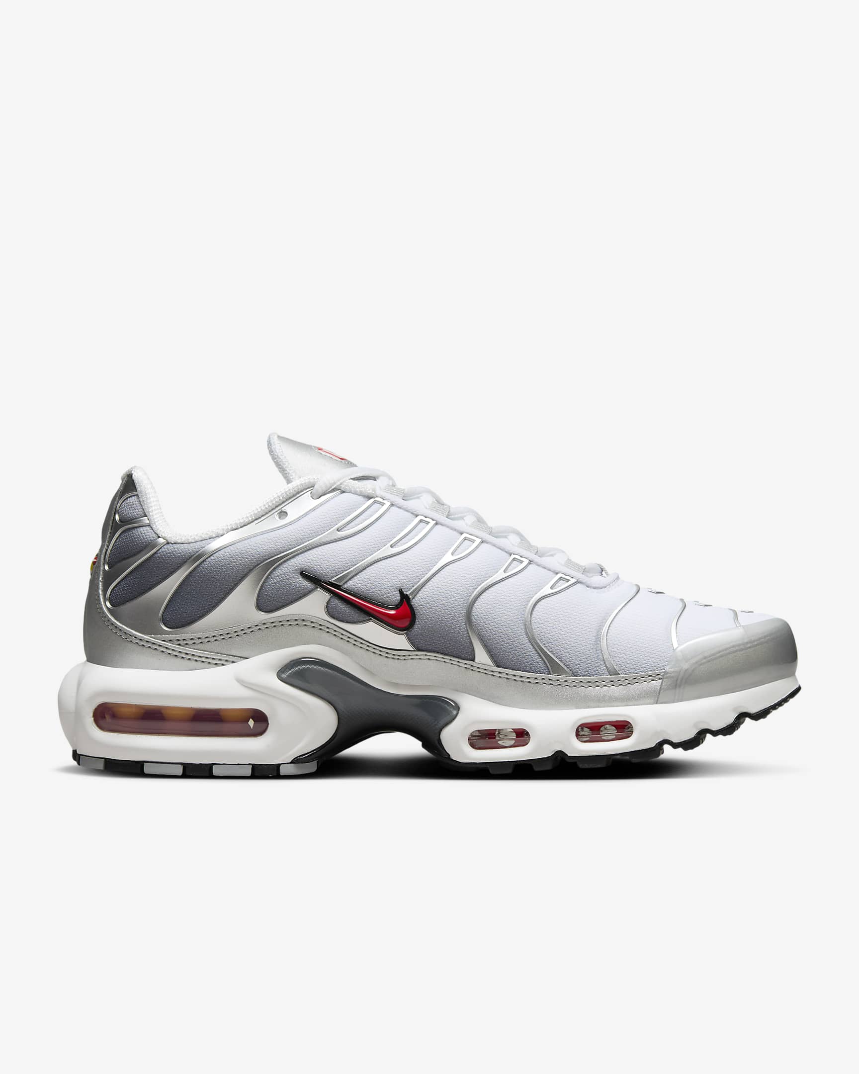 Nike Air Max Plus Women's Shoes - Metallic Silver/Cool Grey/Wolf Grey/University Red