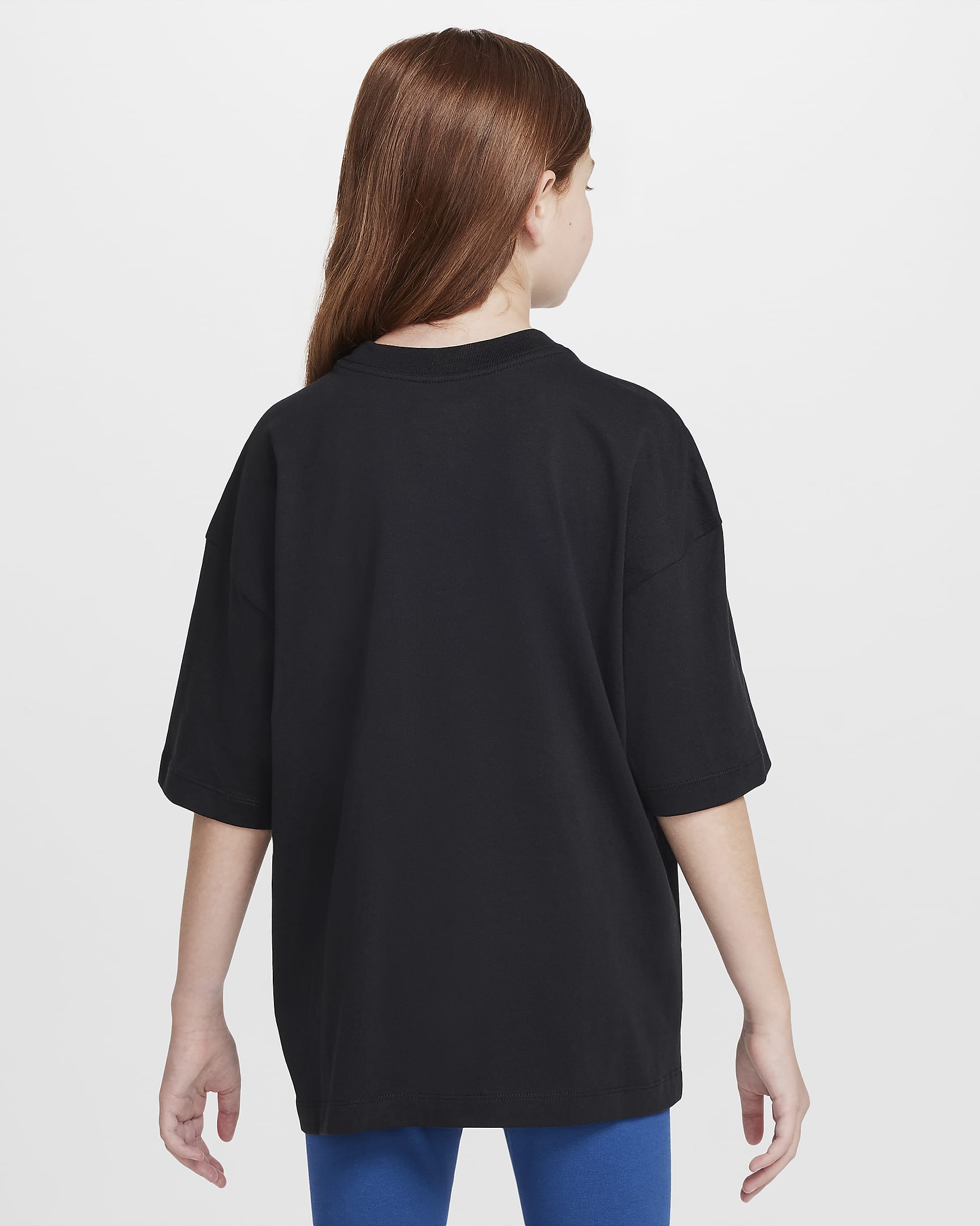 Playera oversized para niña talla grande Nike Sportswear - Negro