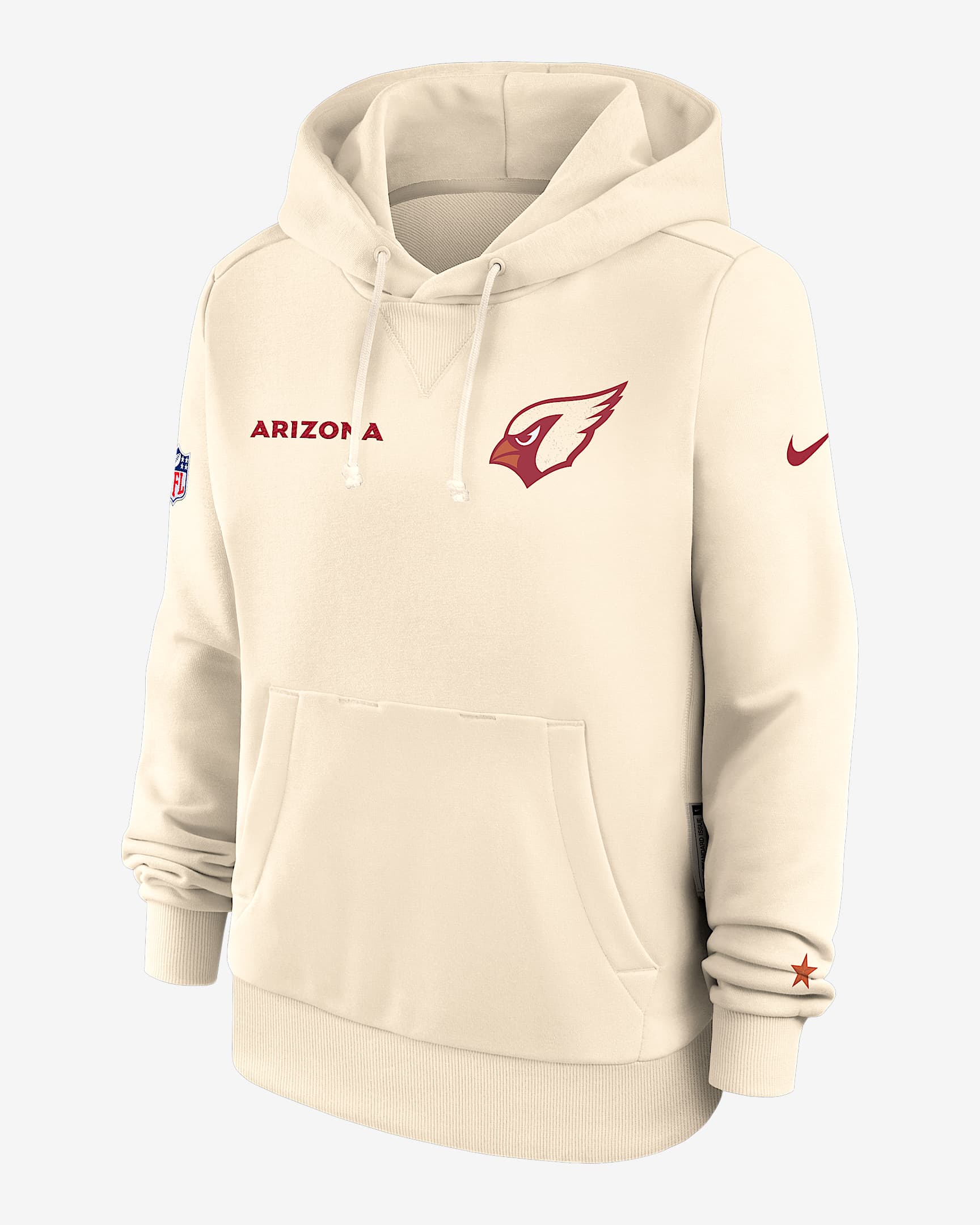 Arizona Cardinals Rivalries Collection Sideline Women's Nike Dri-FIT NFL Pullover Hoodie - Natural