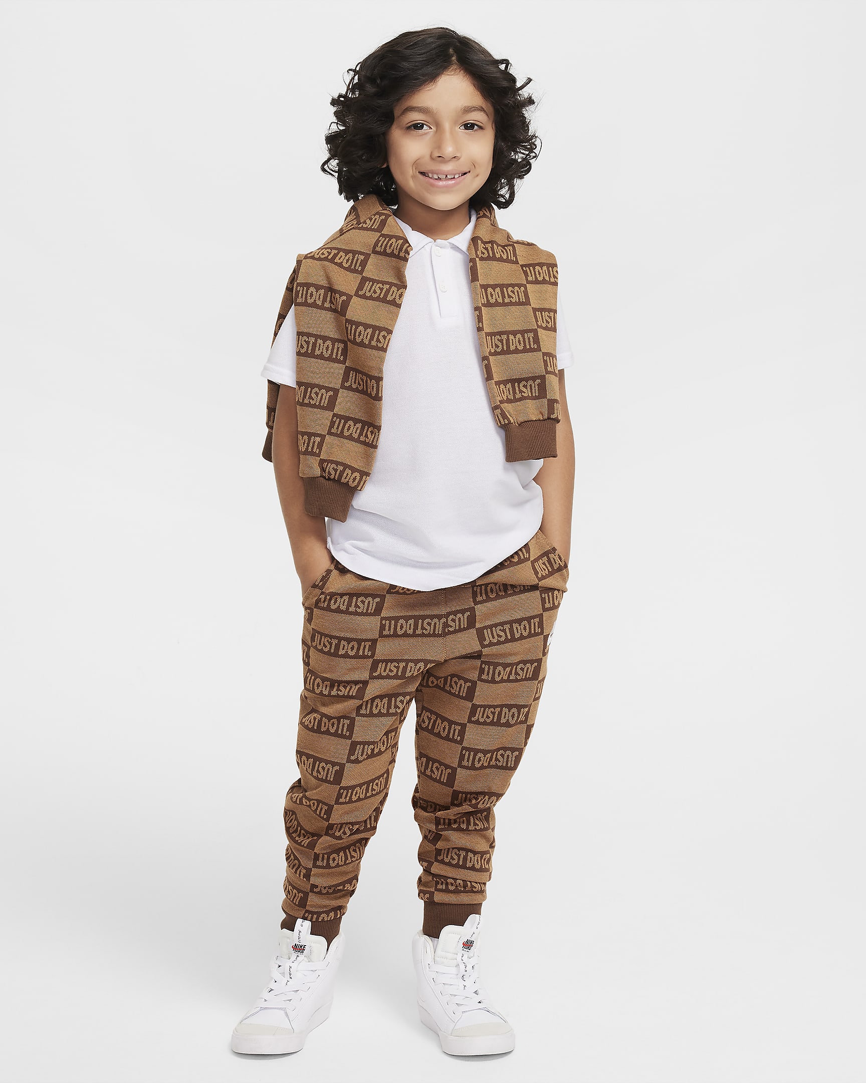 Nike Sportswear Textured Club Little Kids' Fleece Joggers - Flax