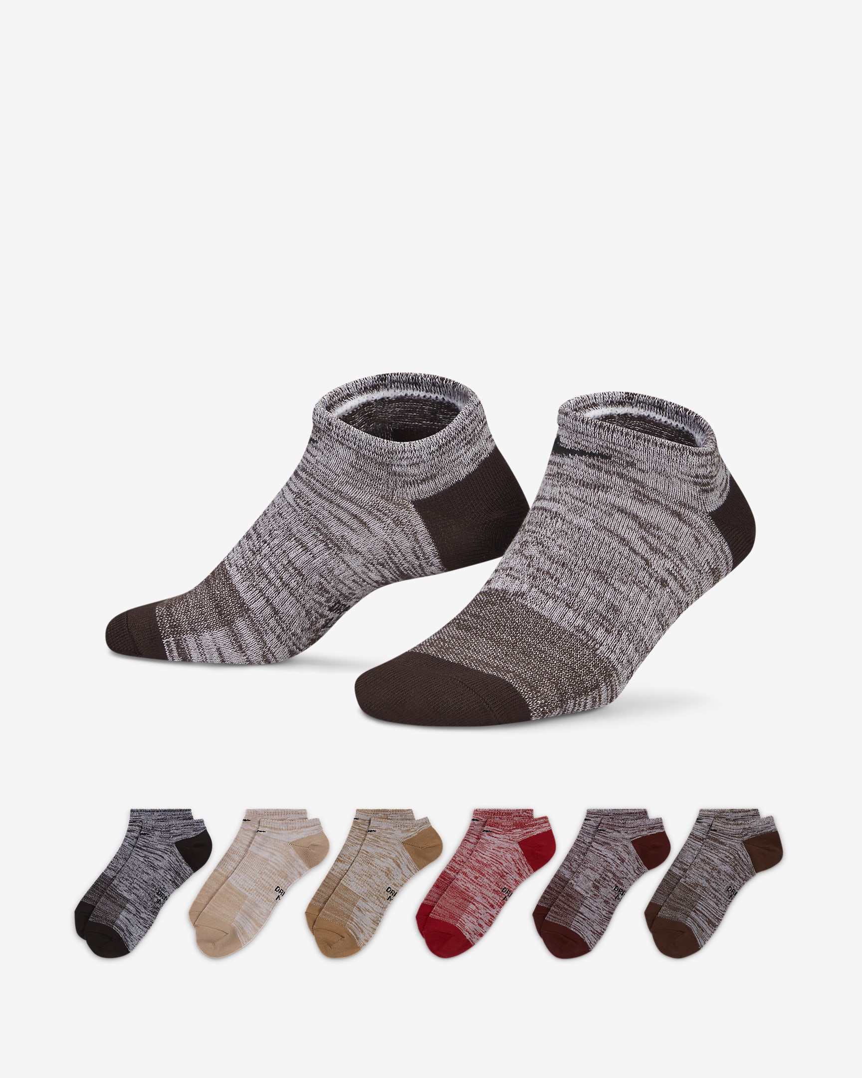 Nike Everyday Lightweight No-Show Training Socks (6 Pairs) - Multi-Color