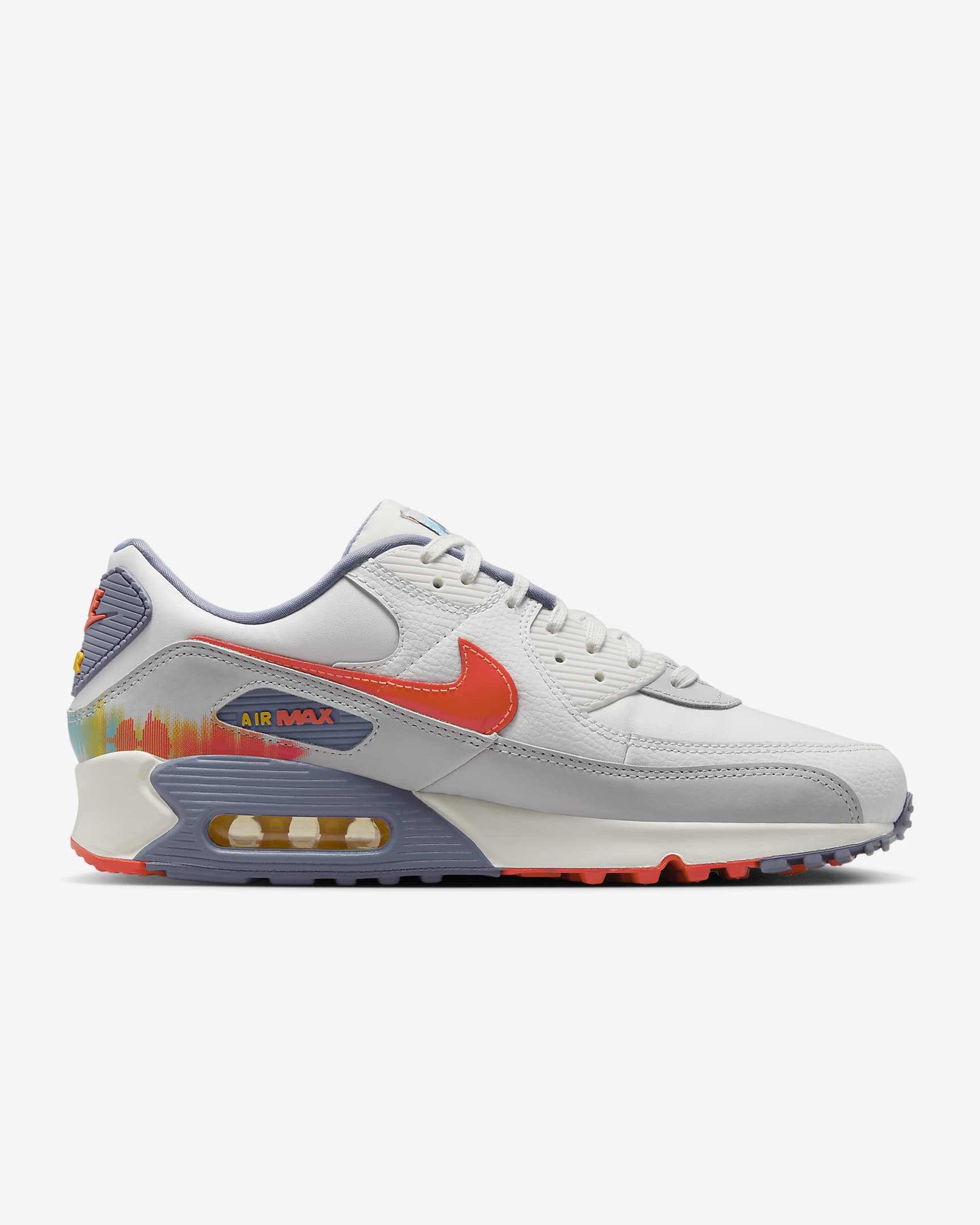 Nike Air Max 90 Premium Men's Shoes - Summit White/Ashen Slate/Pure Platinum/Bright Crimson