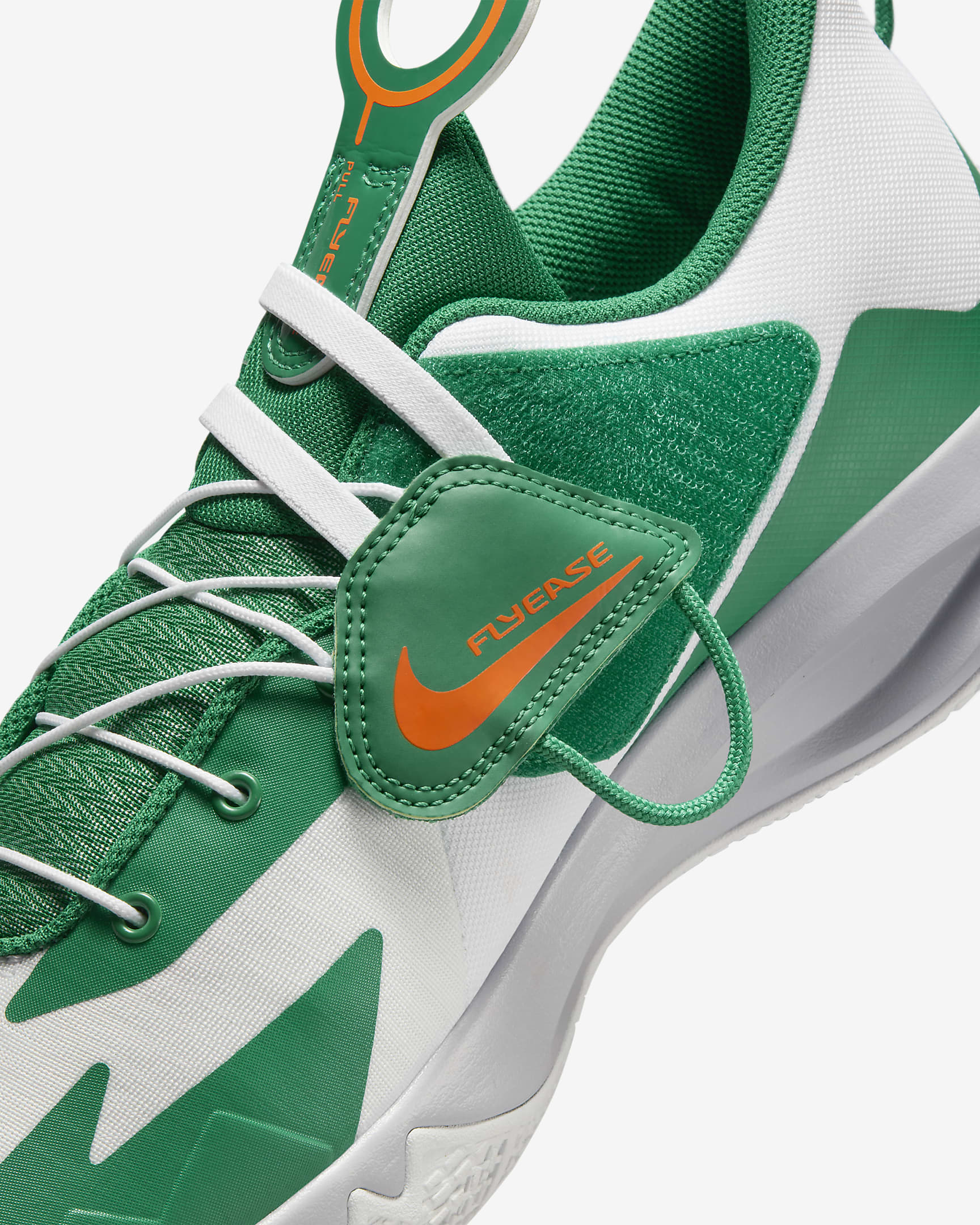 Nike Precision 6 FlyEase Basketball Shoes - White/Malachite/Sundial/Safety Orange