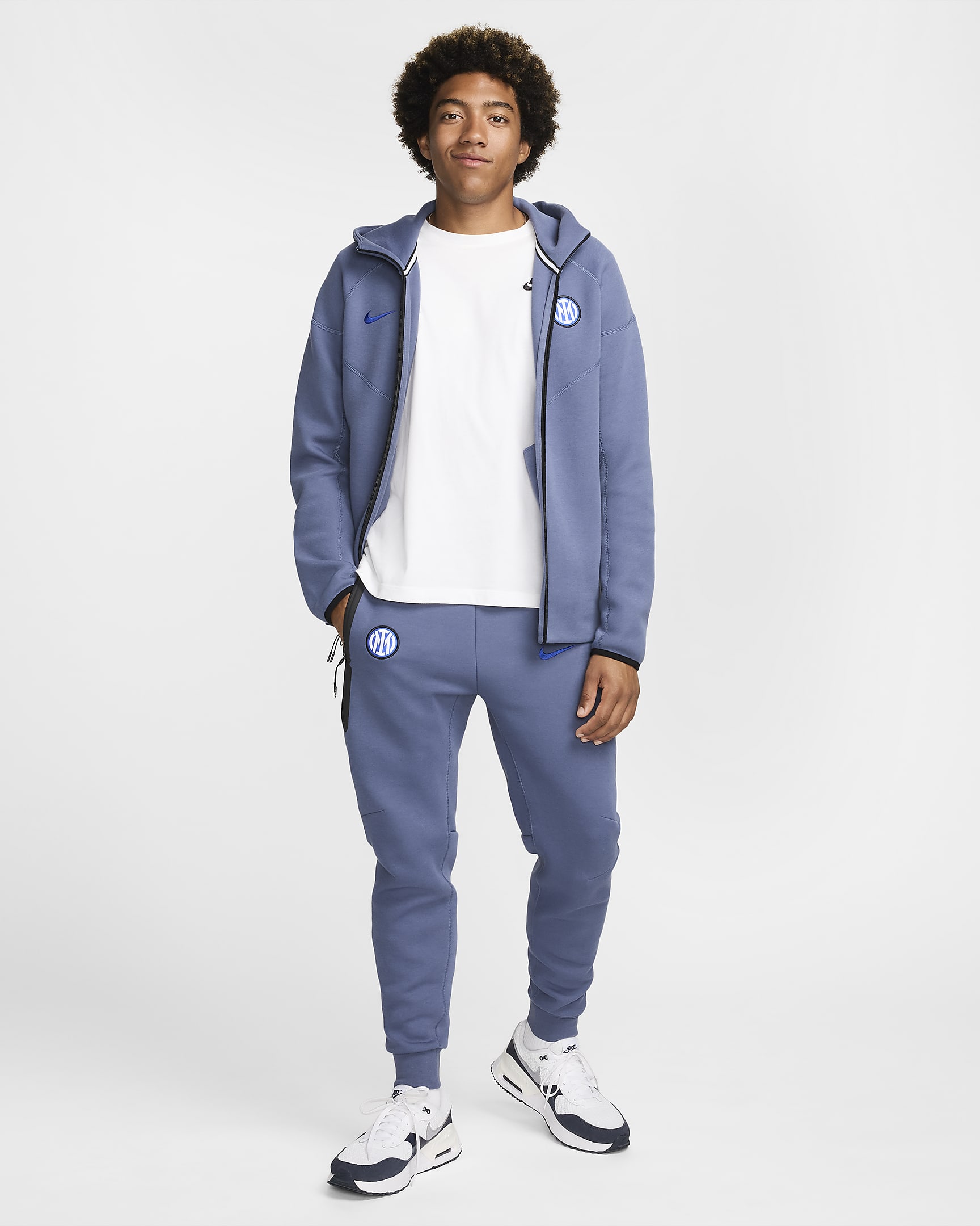 Pantaloni jogger da calcio Nike Inter Tech Fleece – Uomo - Diffused Blue/Nero/Lyon Blue