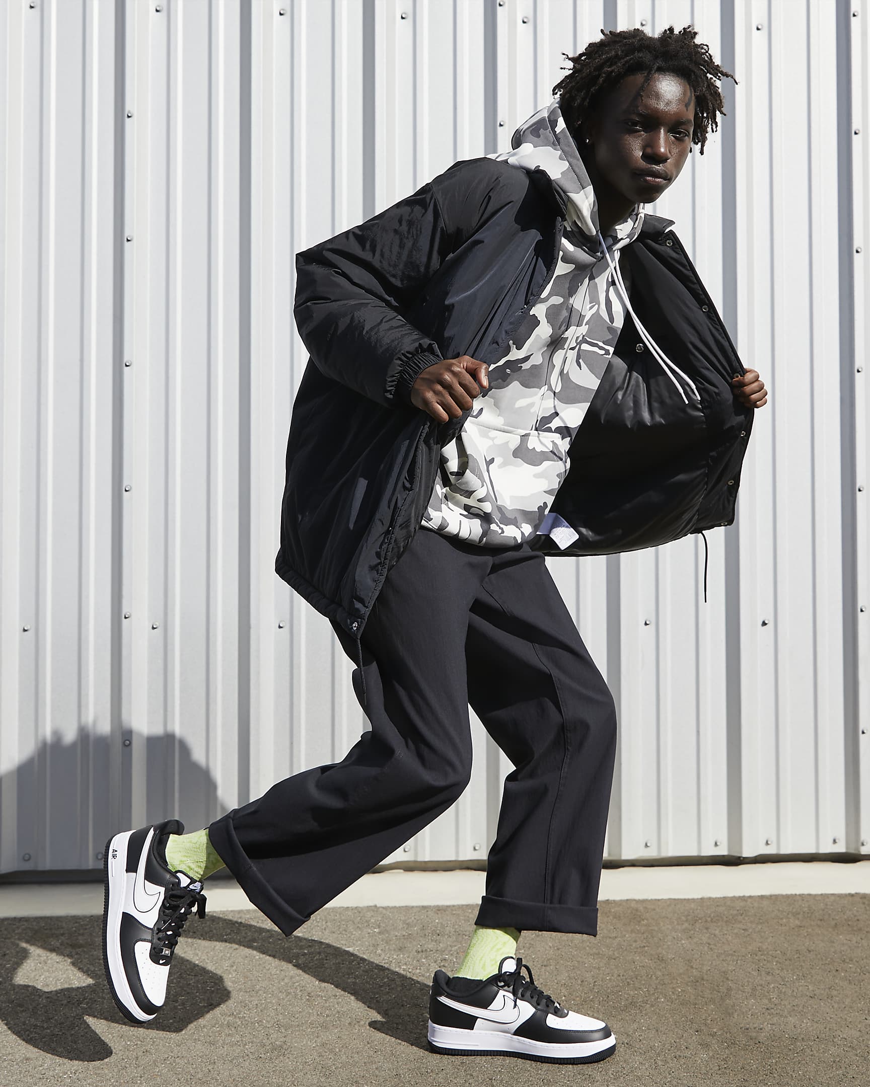 Chaussure Nike Air Force 1 '07 pour homme - Noir/Noir/Blanc