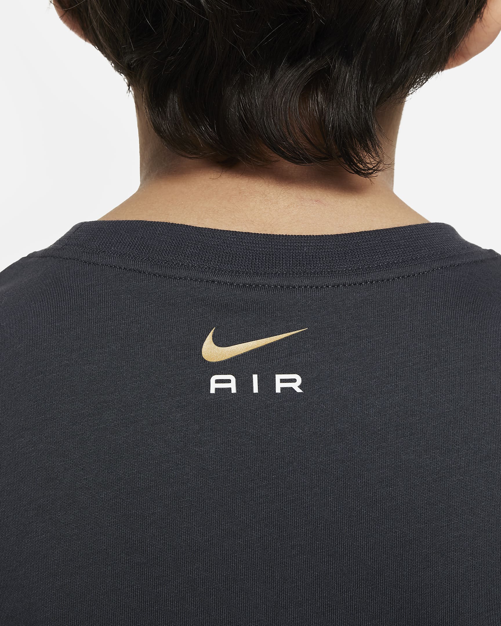 Nike Air Older Kids' (Boys') T-Shirt - Dark Smoke Grey/Metallic Gold