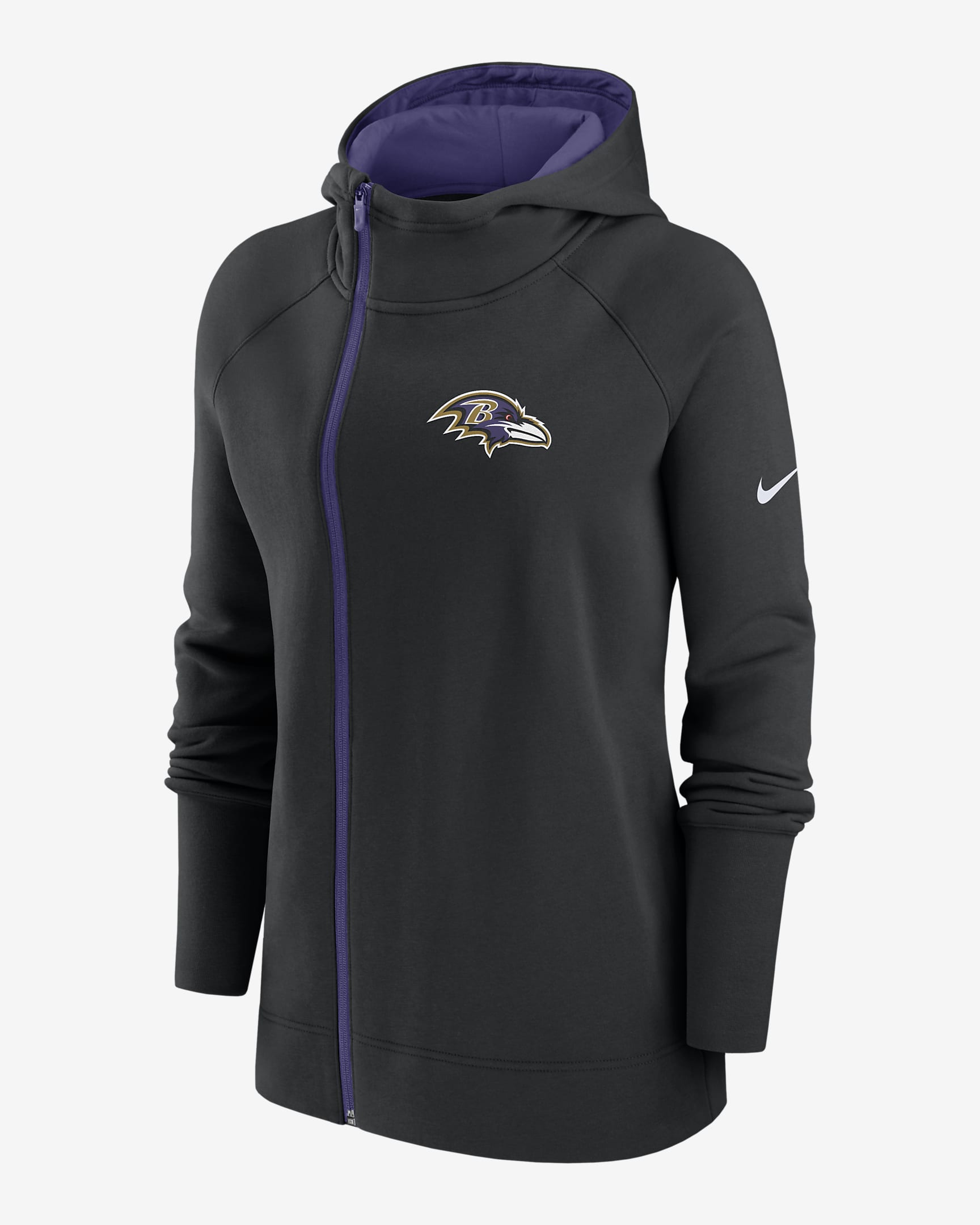 Nike Assymetrical (NFL Baltimore Ravens) Women's Full-Zip Hoodie.