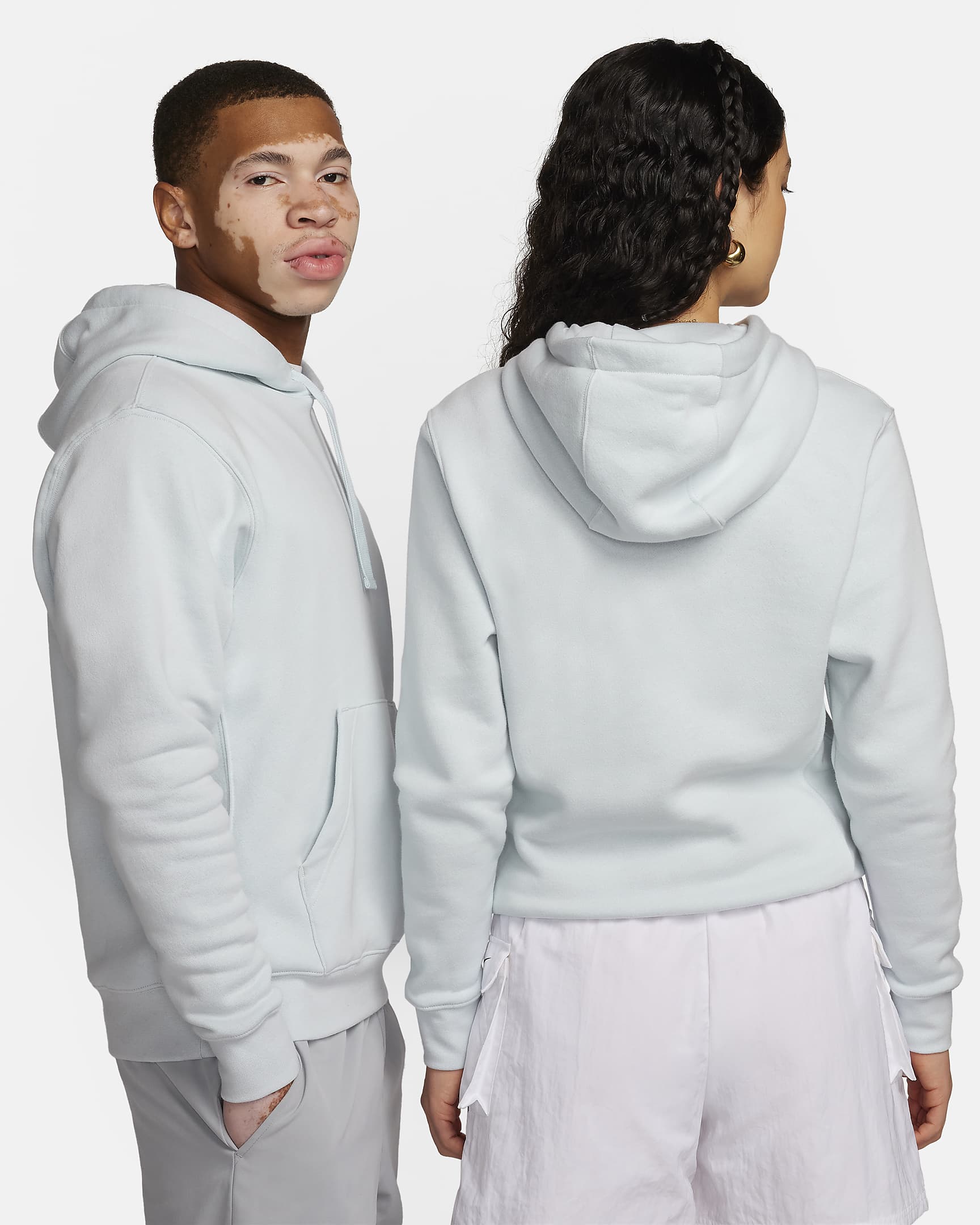 Sudadera con gorro sin cierre Nike Sportswear Club Fleece - Platino puro/Platino puro/Blanco