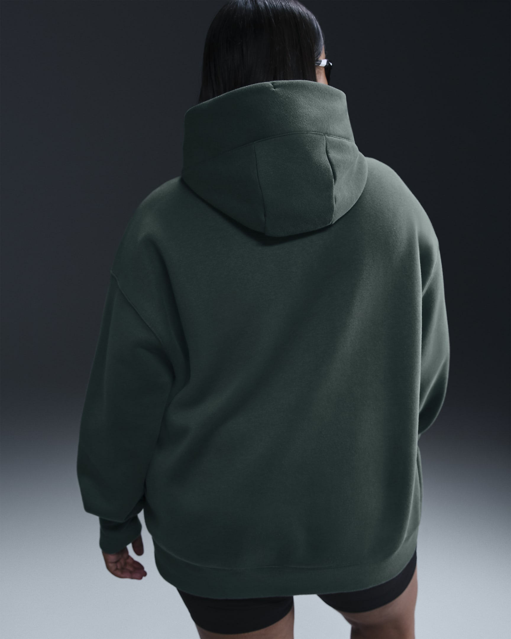 Nike Sportswear Phoenix Fleece Women's Oversized Pullover Hoodie (Plus Size) - Vintage Green/Sail