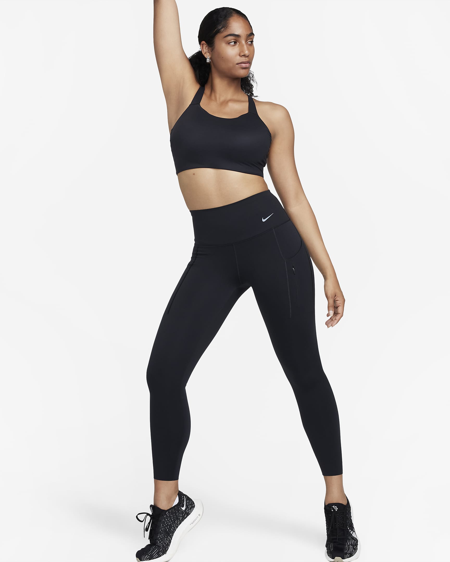 Leggings i 7/8-längd Nike Go Therma-FIT med hög midja och fickor för kvinnor - Svart/Svart
