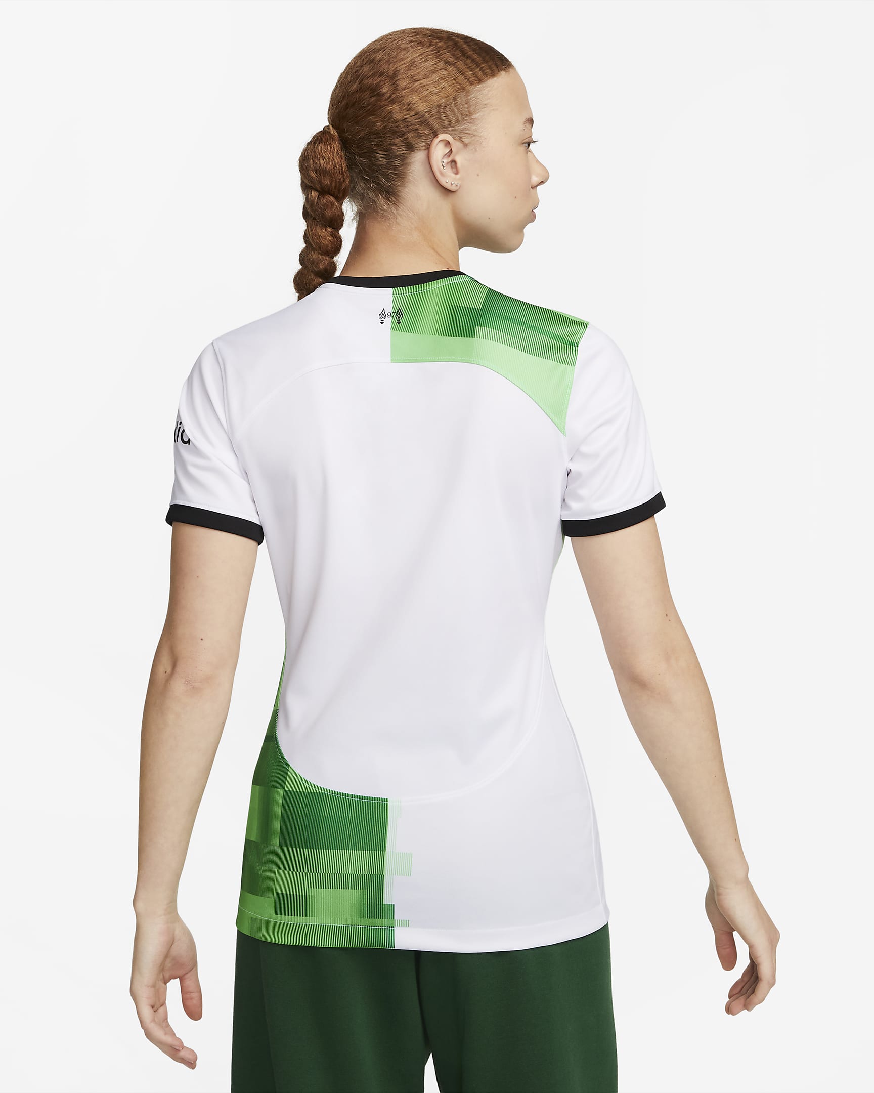 Liverpool FC 2023/24 Stadium Away Women's Nike Dri-FIT Soccer Jersey - White/Green Spark/Black