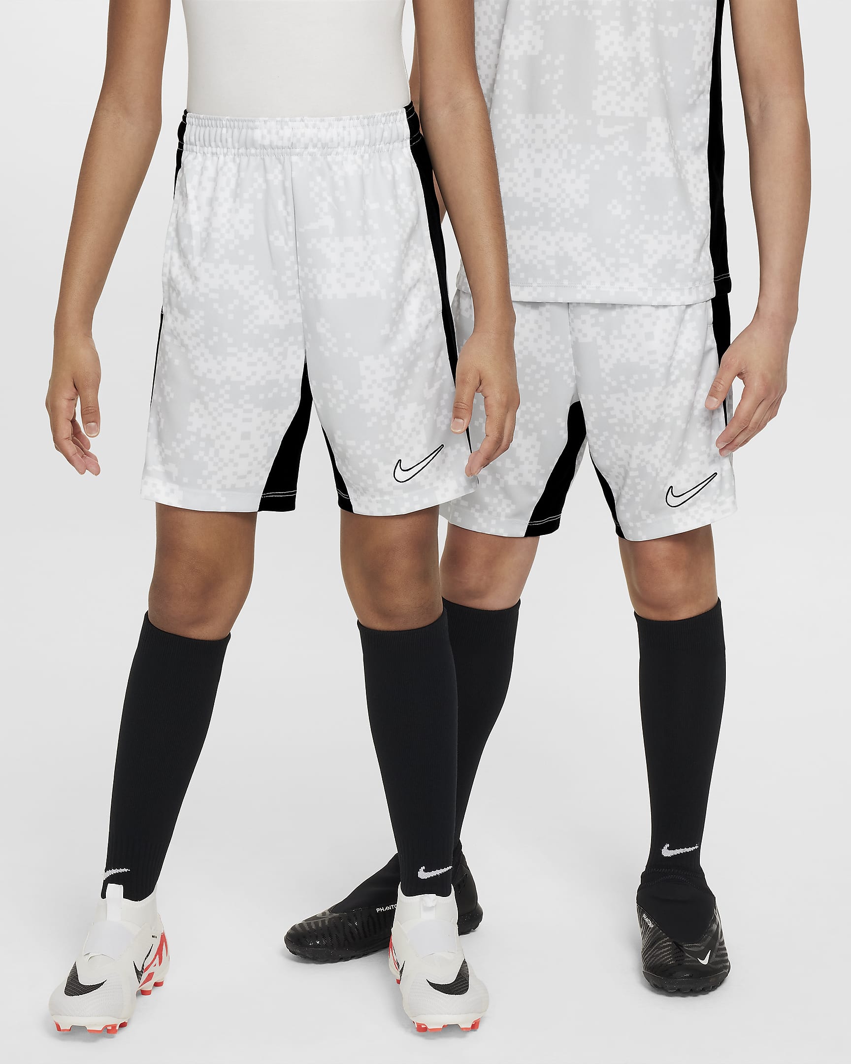 Nike Academy Pro Older Kids' Dri-FIT Football Shorts - Pure Platinum/Black/Pure Platinum/White