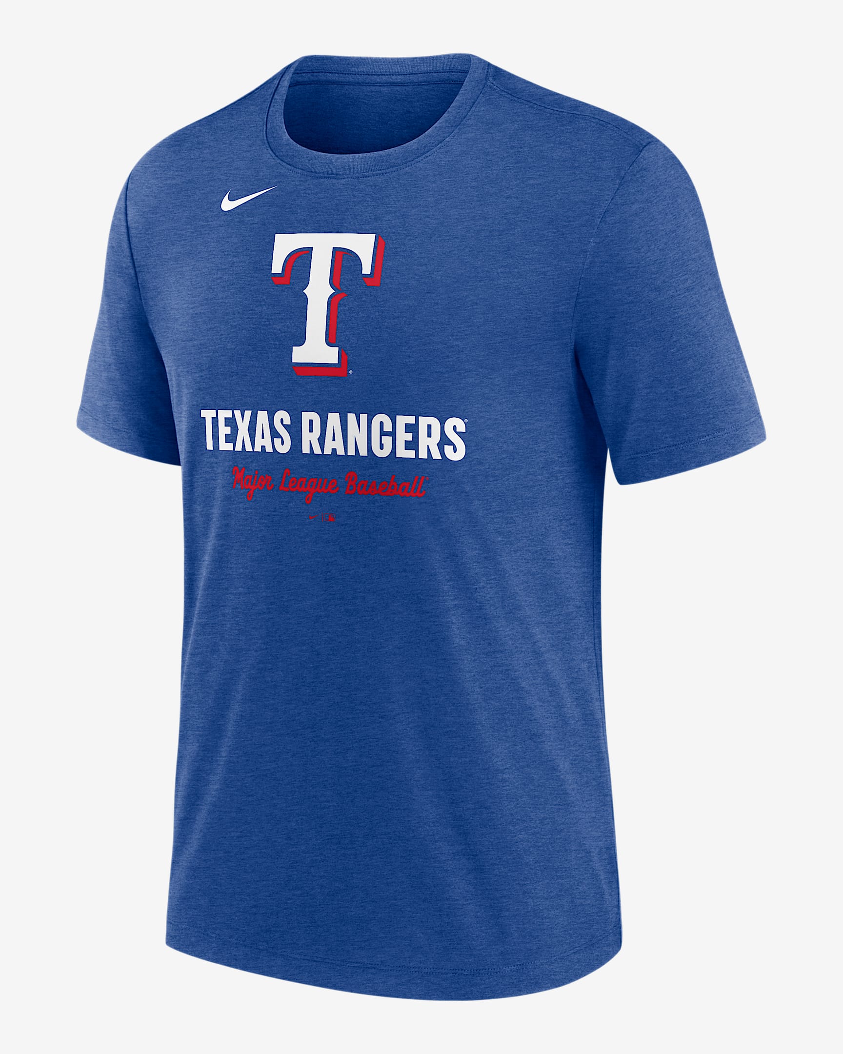 Texas Rangers Logo Men's Nike MLB T-Shirt - Sport Royal Heather