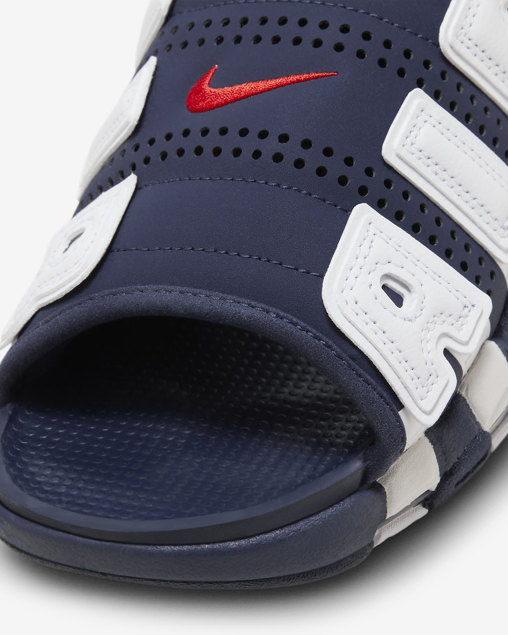 Nike Air More Uptempo Chanclas - Hombre - Midnight Navy/Blanco/Transparente/University Red