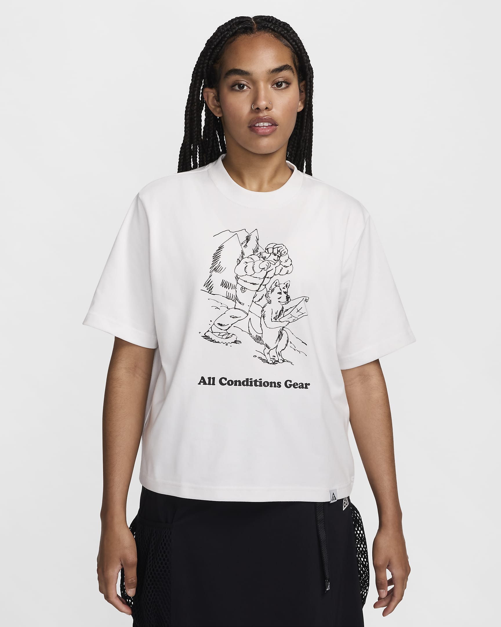 Γυναικείο T-Shirt σε ριχτή γραμμή με σχέδιο Nike ACG - Summit White