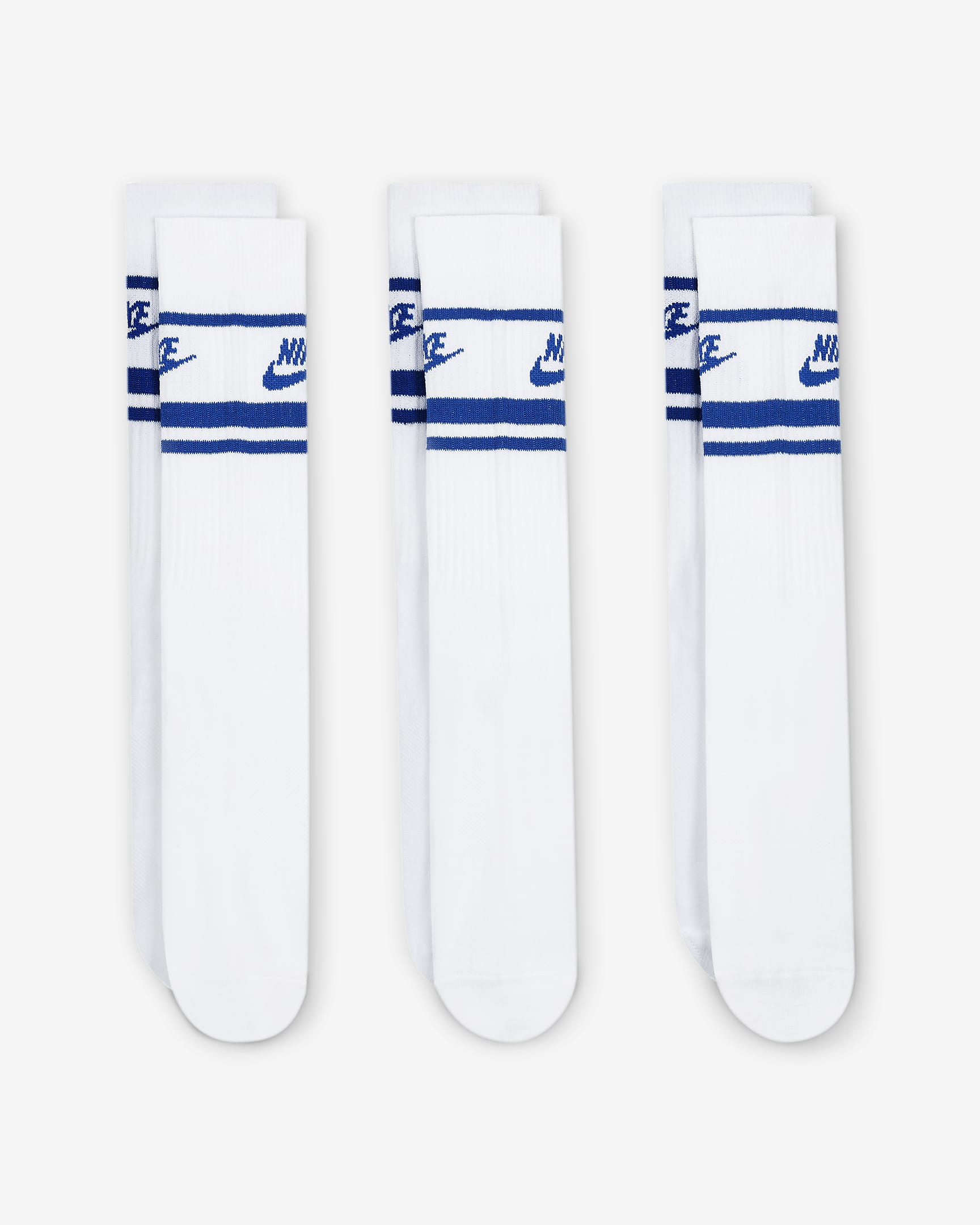 Chaussettes mi-mollet Nike Sportswear Dri-FIT Everyday Essential (3 paires) - Blanc/Game Royal/Game Royal