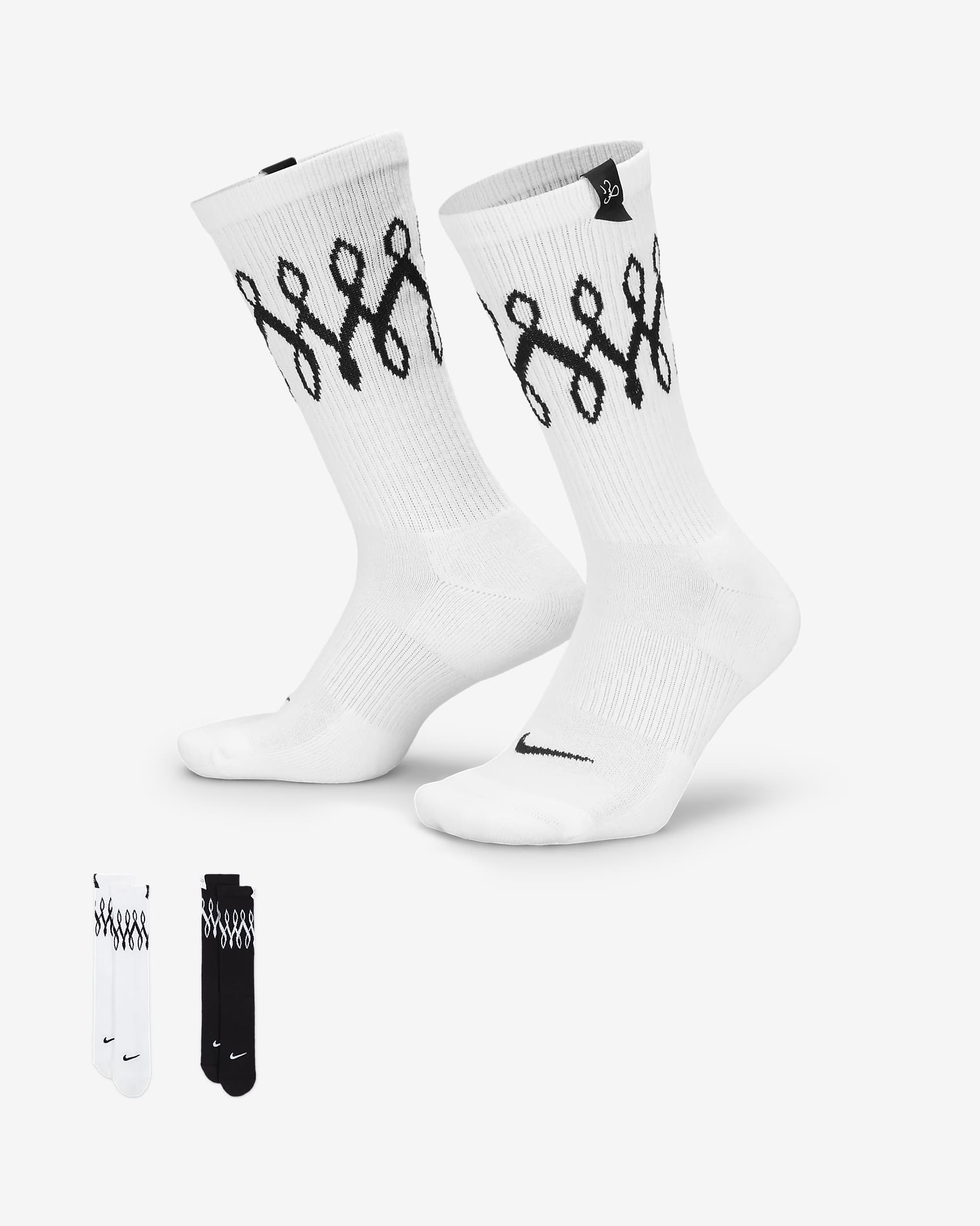 Serena Williams Design Crew Cushioned Crew Socks (2 Pairs) - Multi-Color