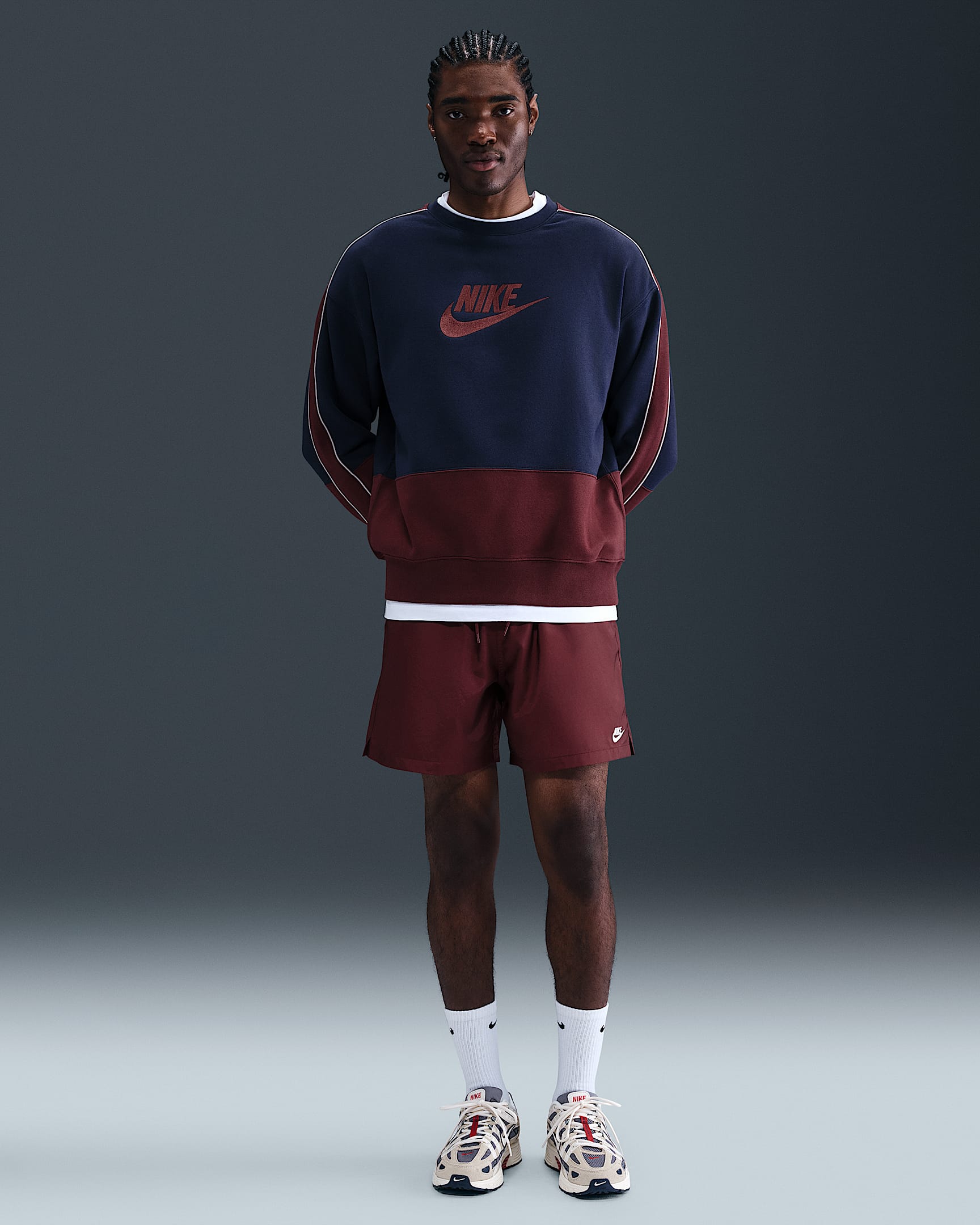 Nike Club Men's Woven Flow Shorts - Dark Team Red/White
