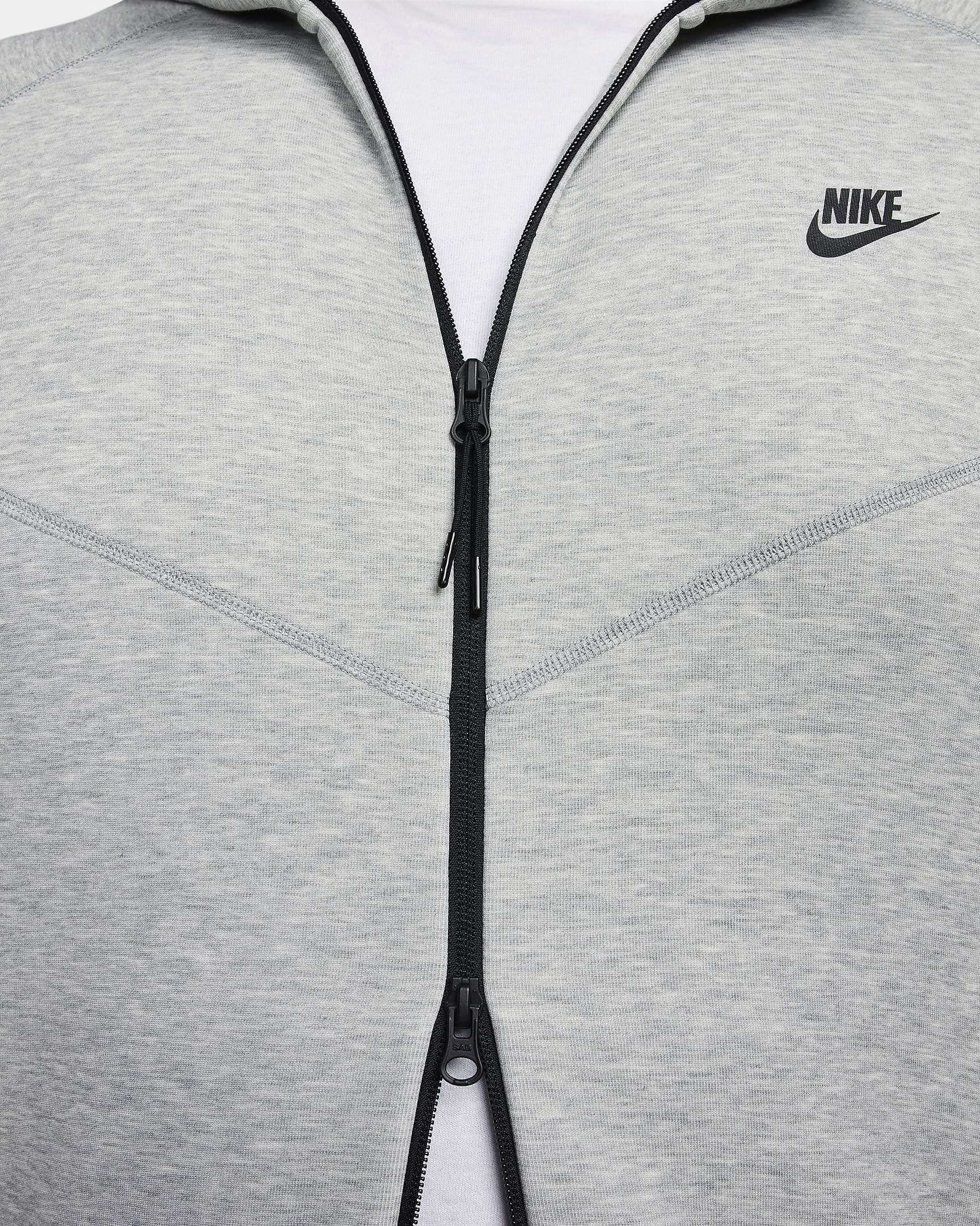 Pánská mikina s kapucí a dlouhým zipem Nike Sportswear Tech Fleece Windrunner - Dark Grey Heather/Černá