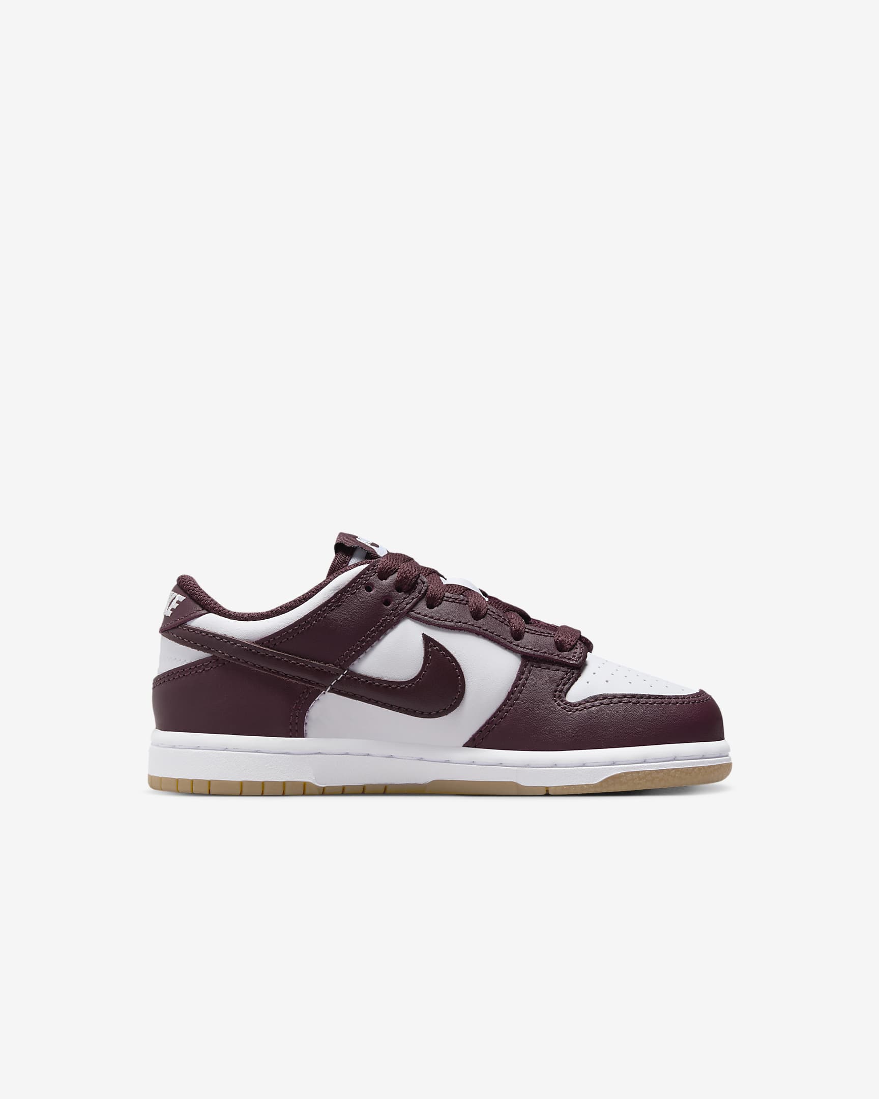 Nike Dunk Low Little Kids' Shoes - White/Gum Light Brown/Burgundy Crush