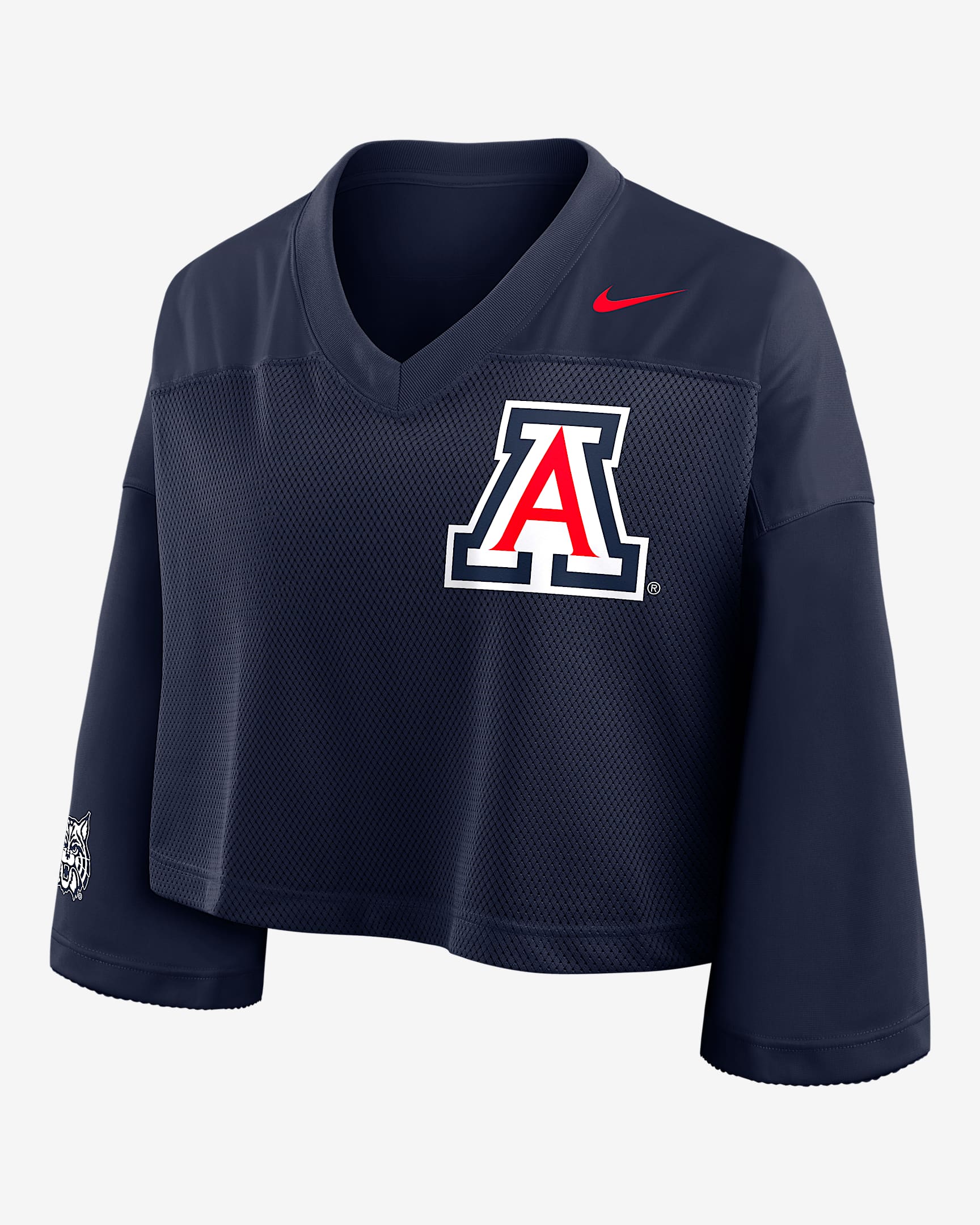 Top cropped universitario Nike Dri-FIT para mujer Arizona Jersey - Azul marino
