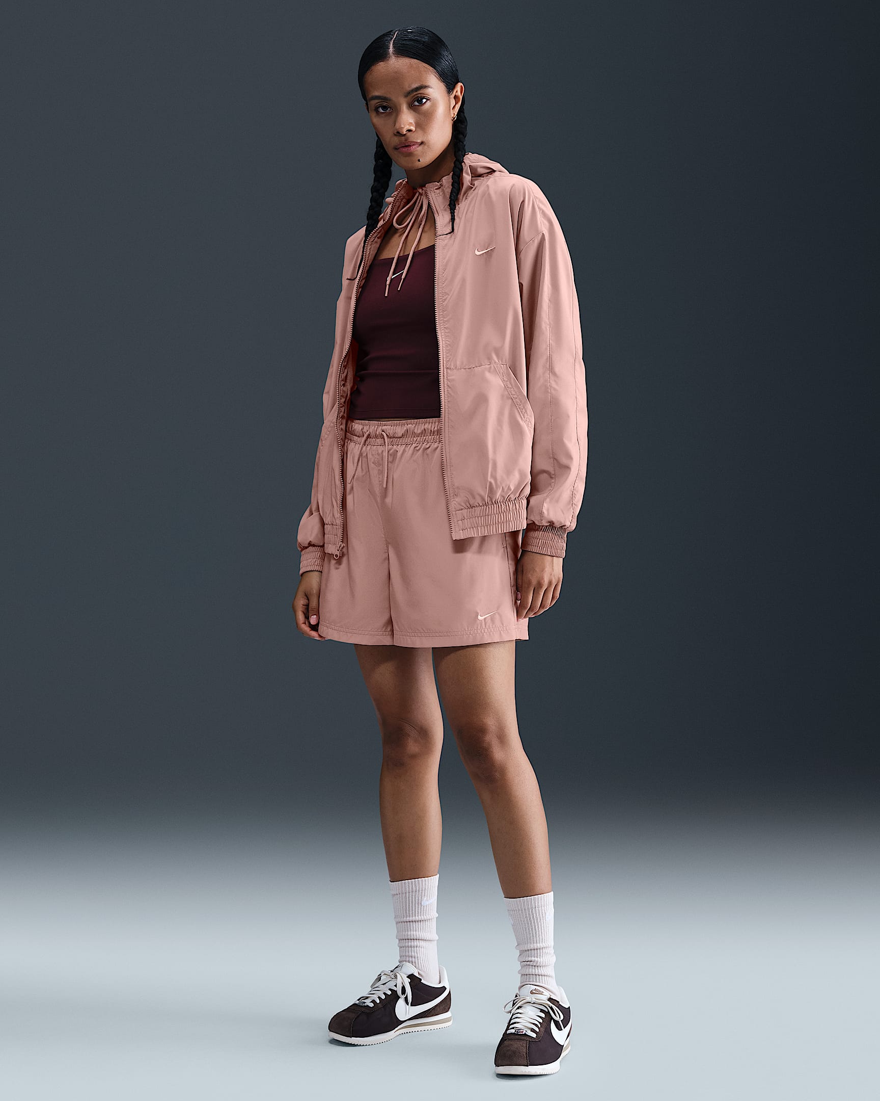 Nike Sportswear Classic Wovens Women's Mid-Rise Shorts - Particle Pink/Sail