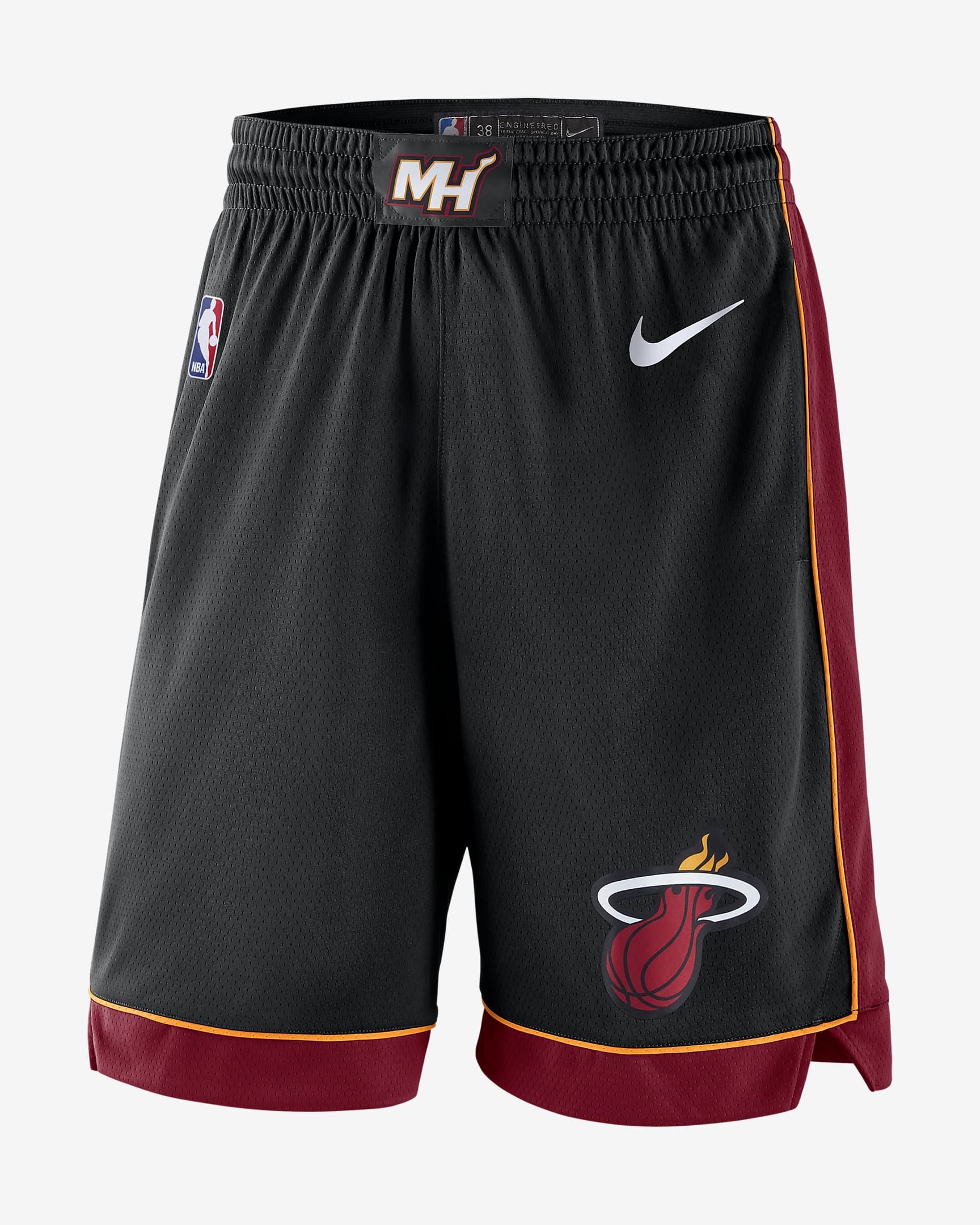 Miami Heat Icon Edition Men's Nike NBA Swingman Shorts - Black/Tough Red/White