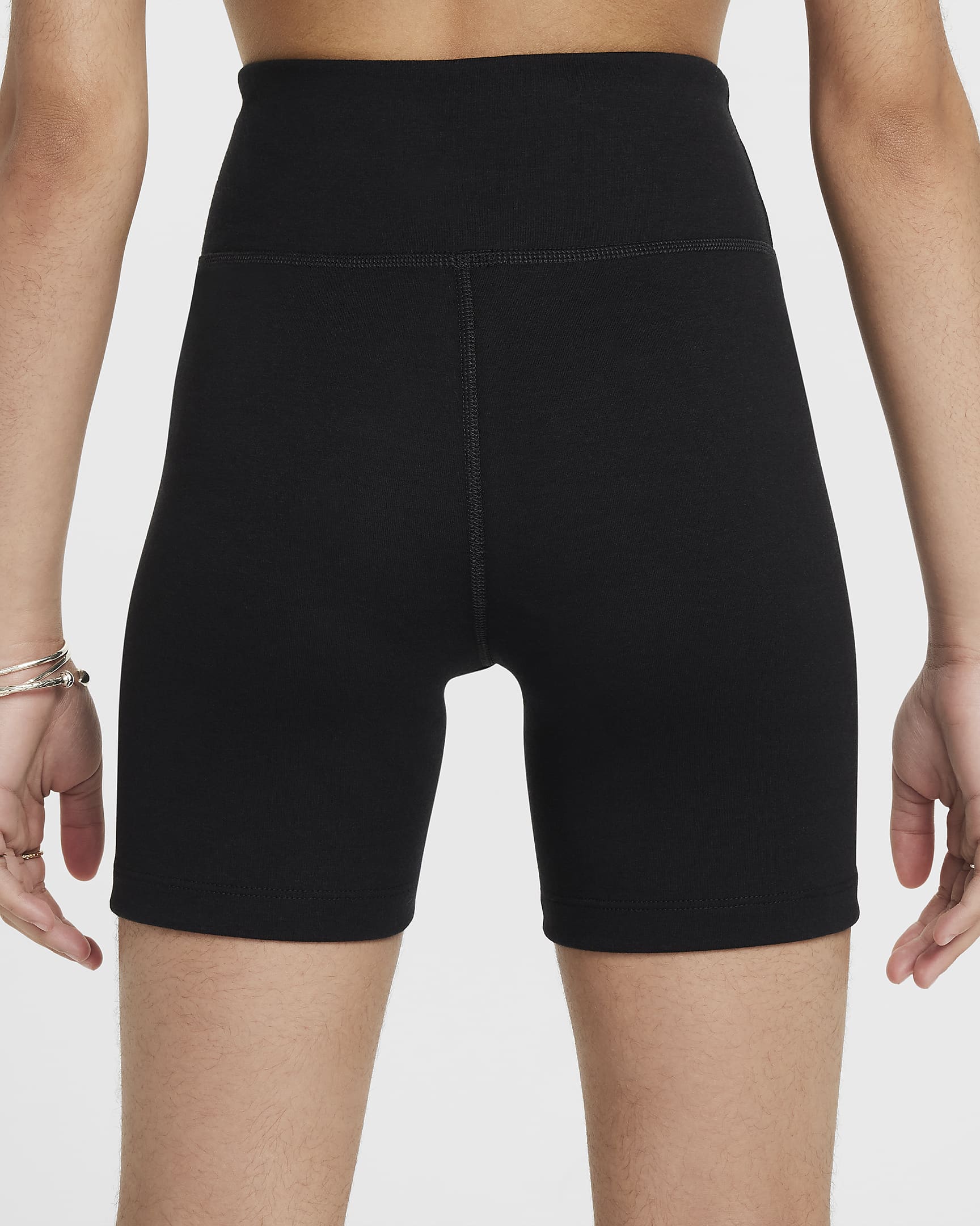 Nike Sportswear Classic bikershorts met hoge taille voor meisjes (13 cm) - Zwart/Wit