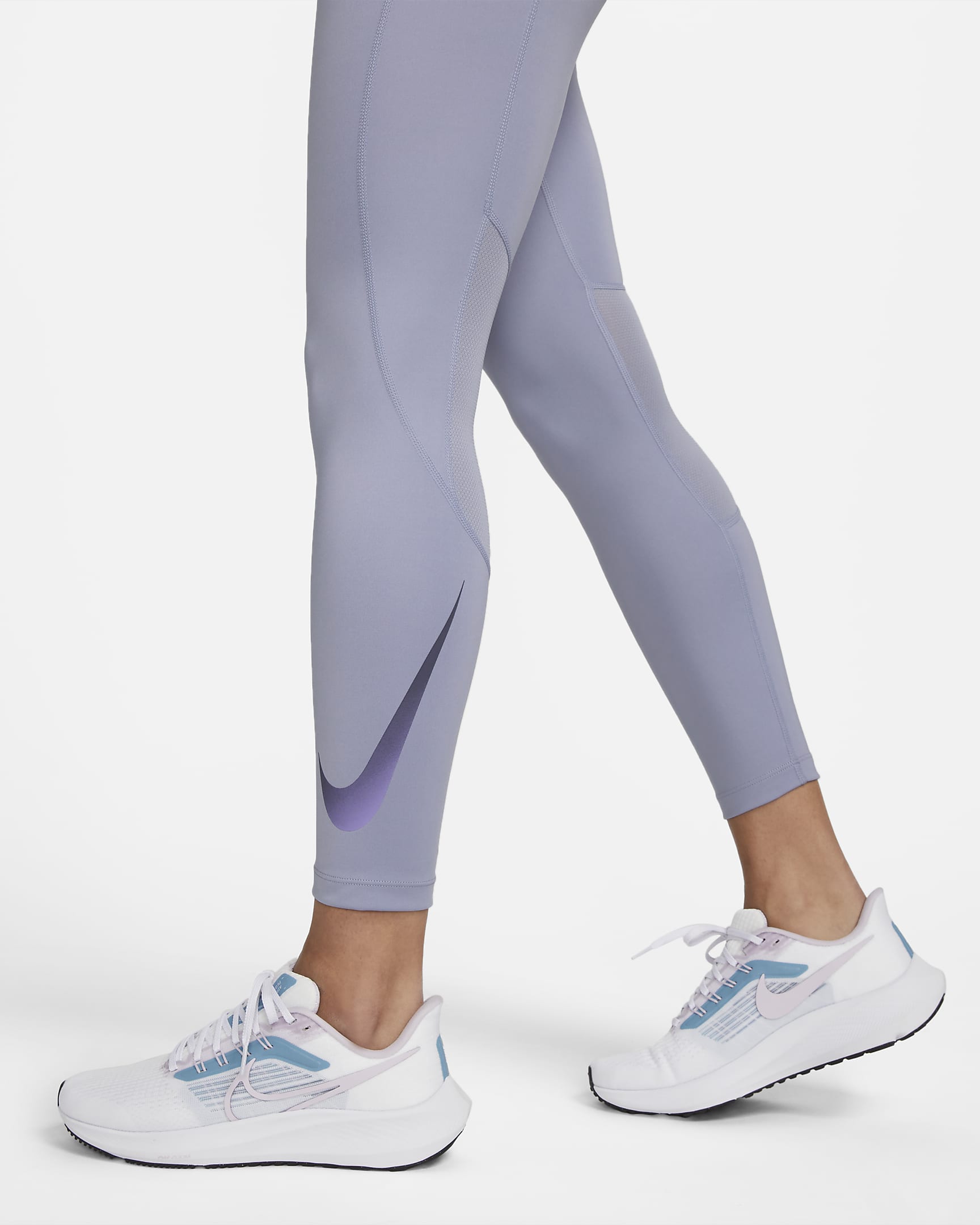 Nike Fast 7/8-Lauf-Leggings mit mittelhohem Bund und Taschen für Damen - Indigo Haze