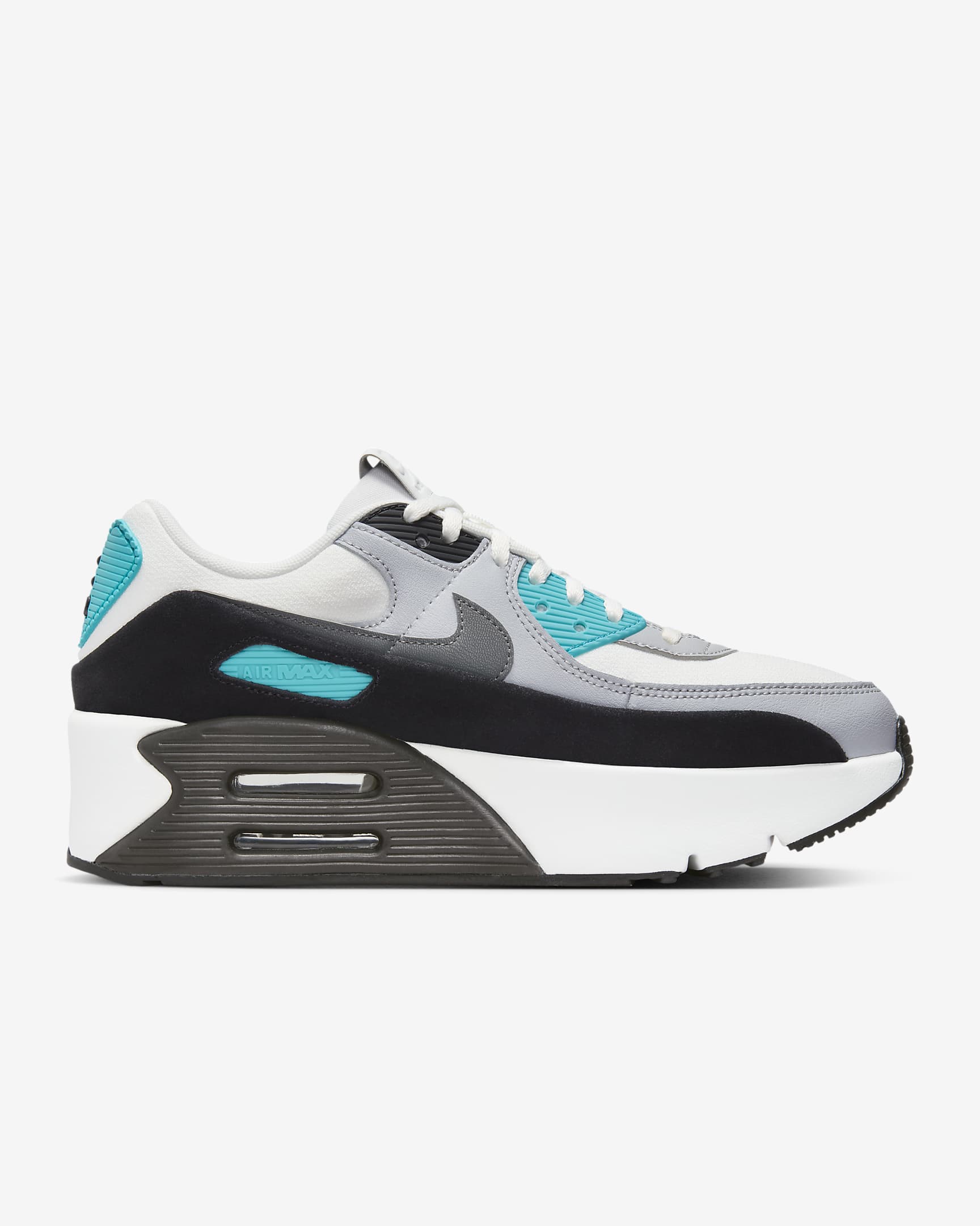 Tenis para mujer Nike Air Max 90 LV8 - Blanco cumbre/Gris lobo/Negro/Gris humo