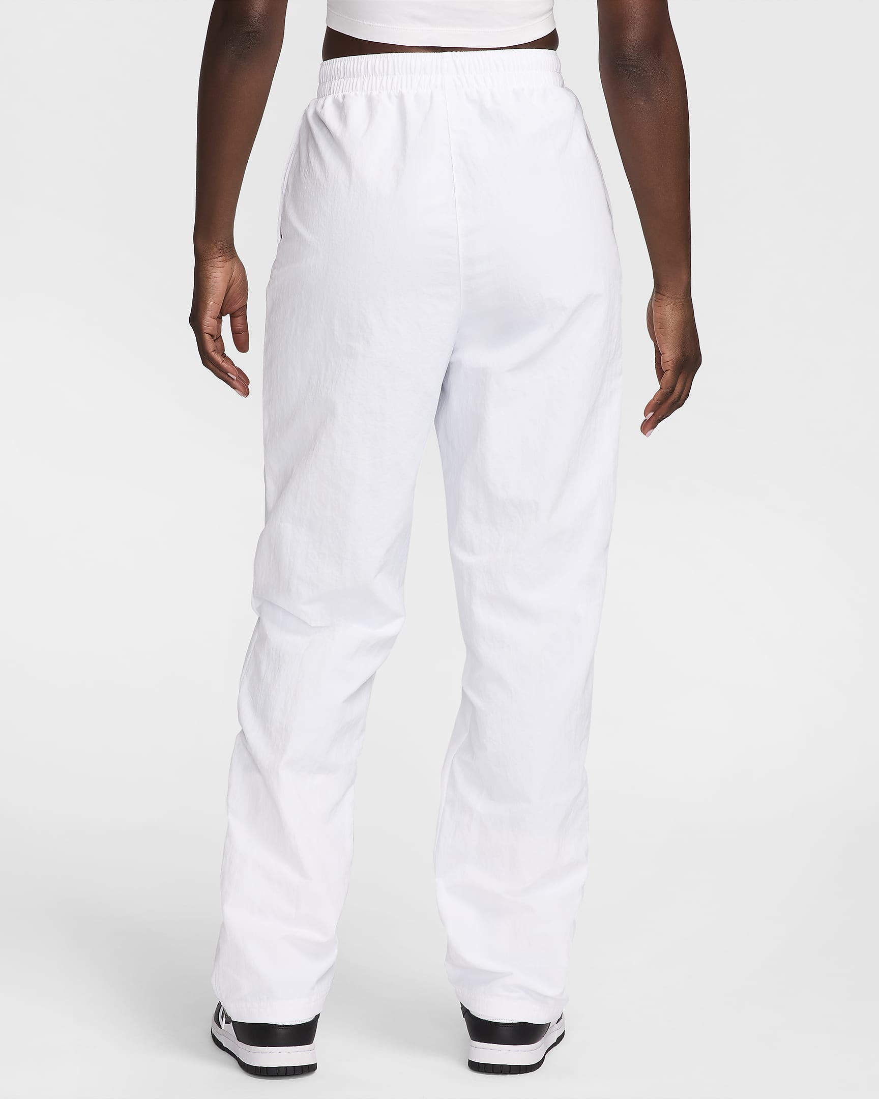 Nike Sportswear Essential Women's UV High-Waisted Open-Hem Zip Trousers - White/Black