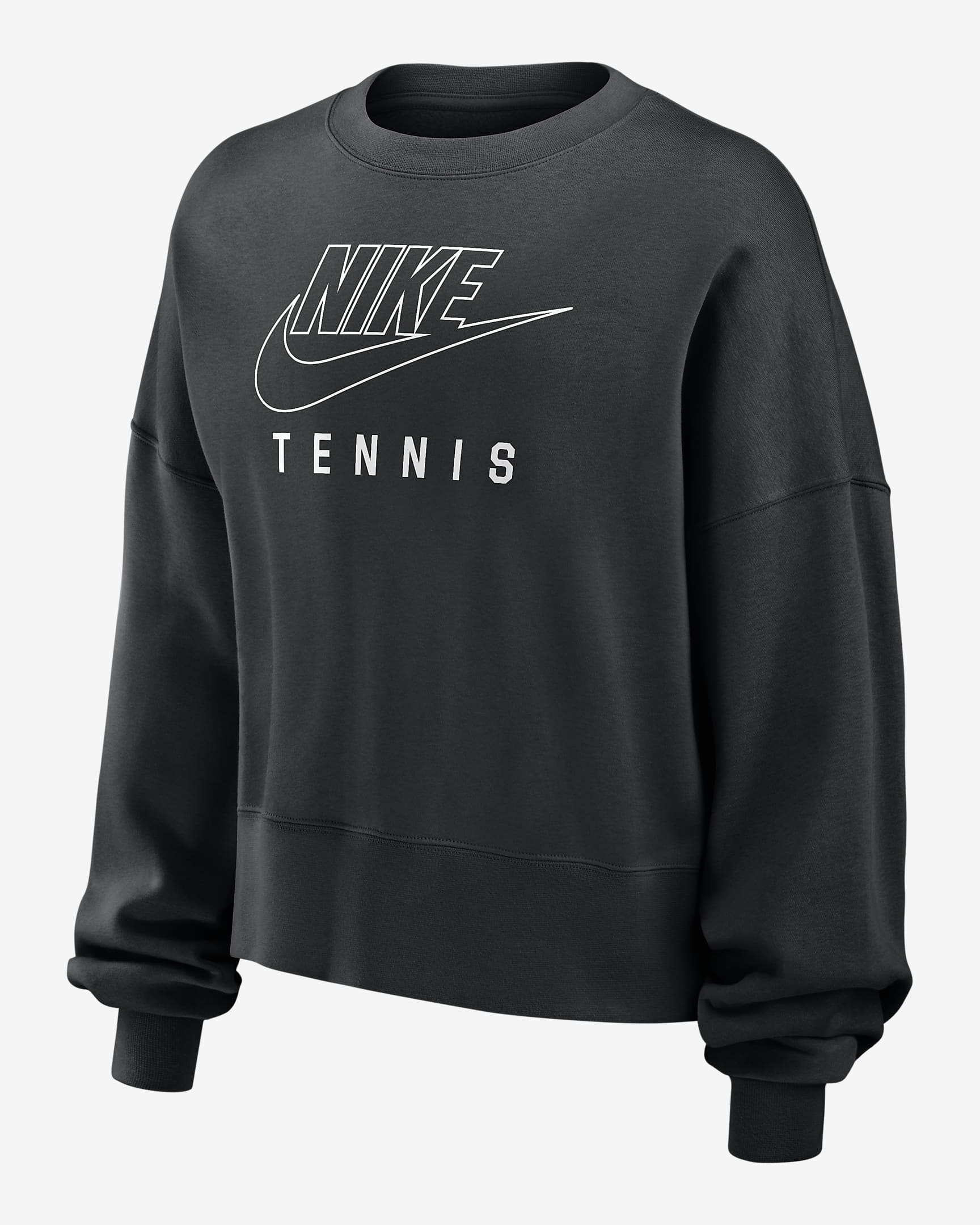 Nike Phoenix Fleece Women's Tennis Crew-Neck Sweatshirt - Black