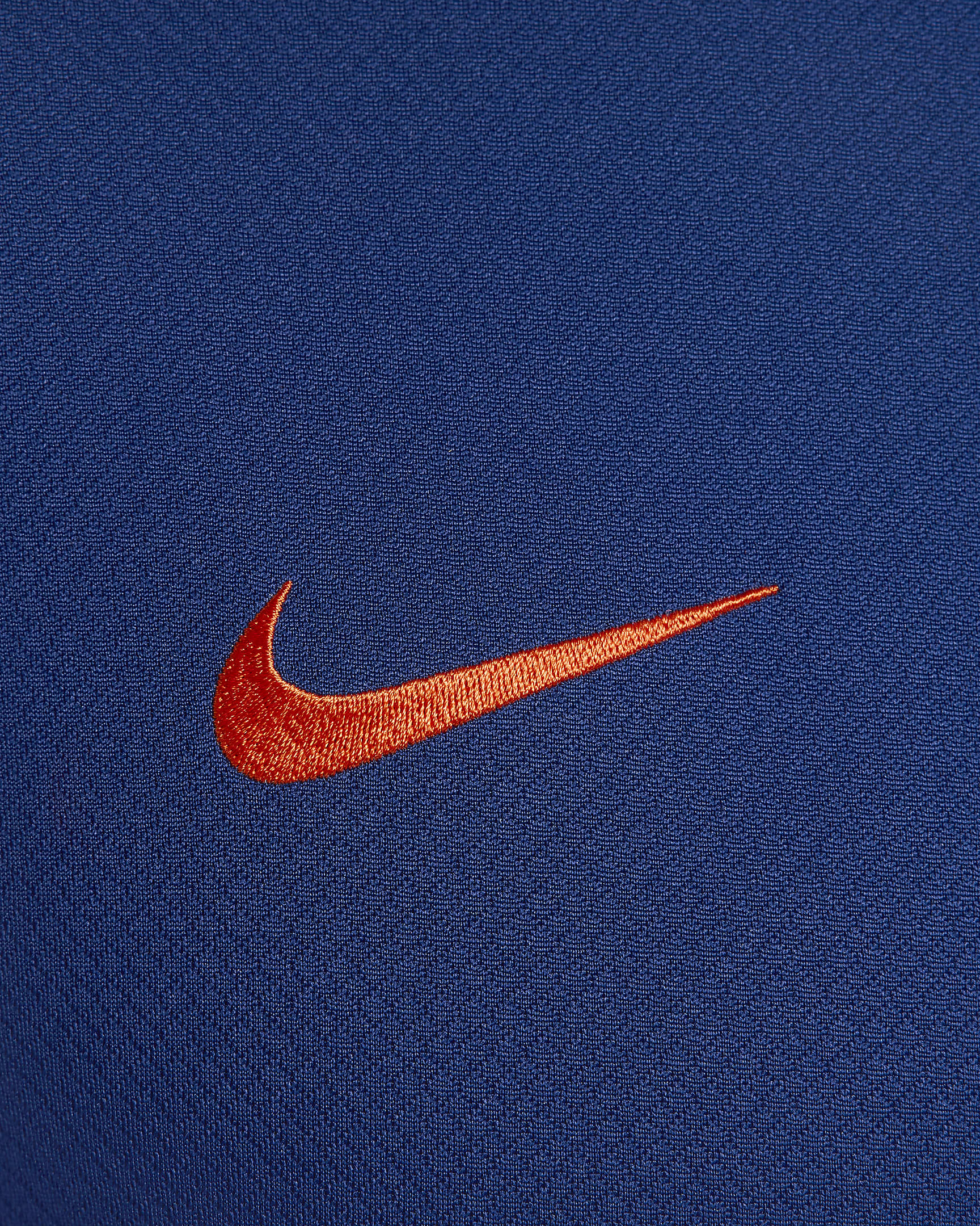 Netherlands Strike Nike Dri-FIT rövid ujjú, kötött férfi futballfelső - Deep Royal Blue/Safety Orange/Safety Orange