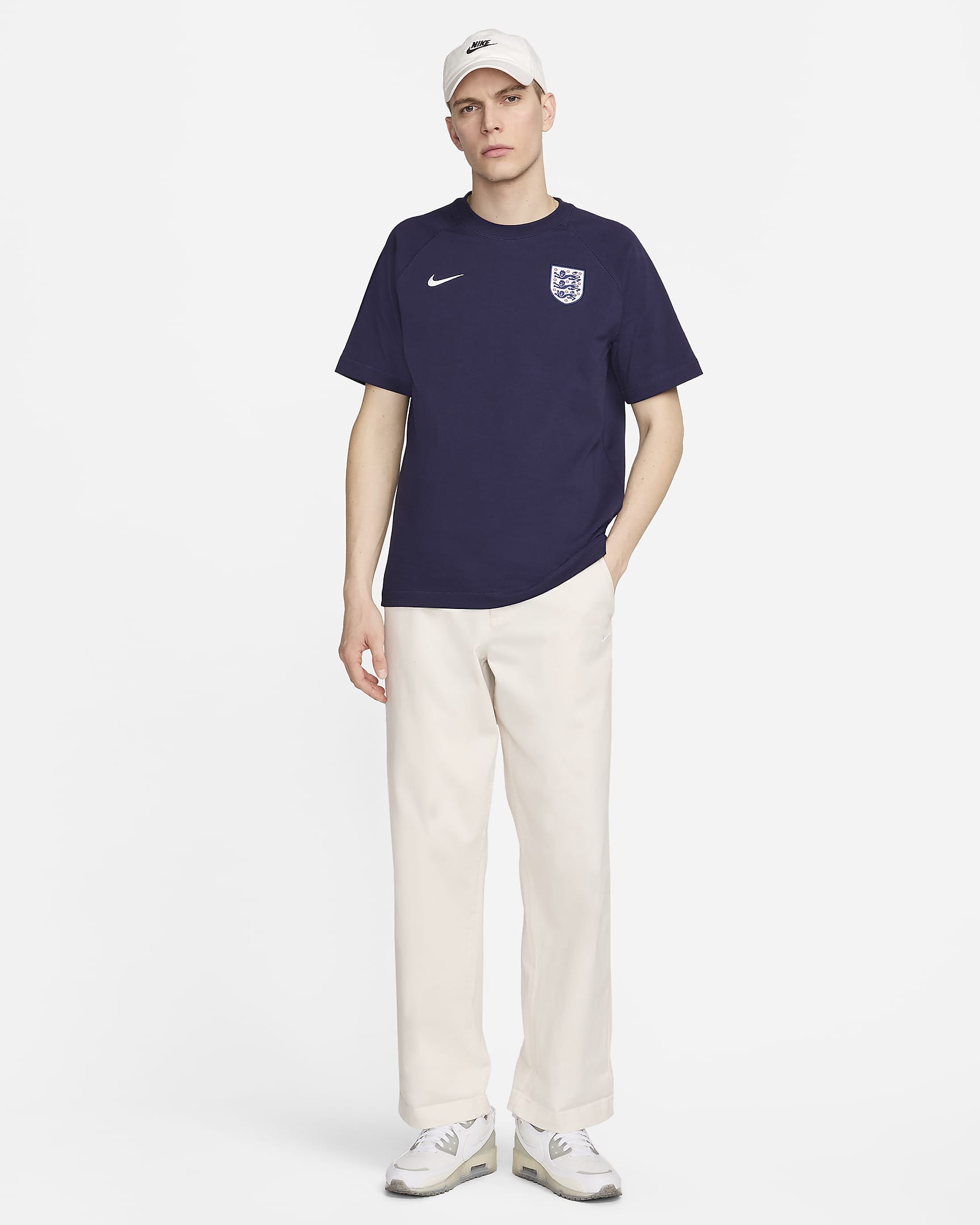 England Travel Nike Football Short-Sleeve Top - Purple Ink/Purple Ink/Sesame/White