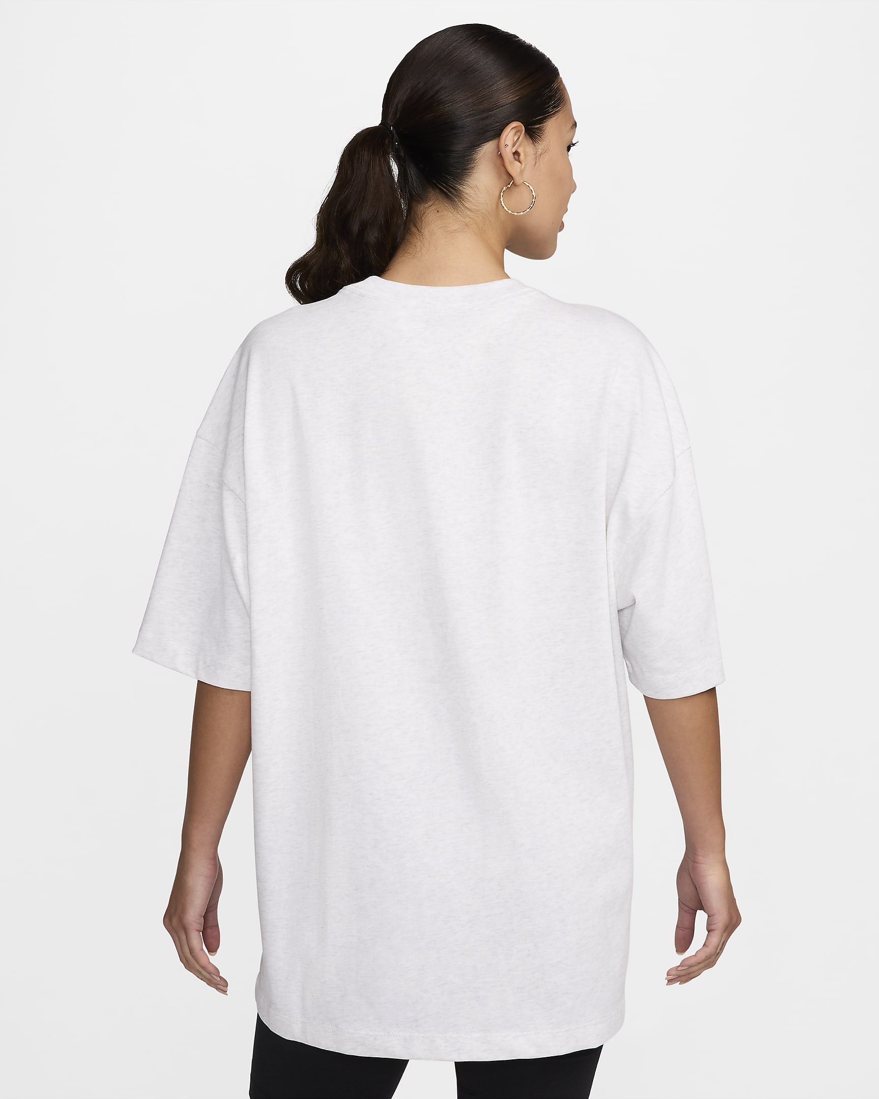 Nike Sportswear Essential Women's Oversized T-Shirt - Birch Heather/Picante Red