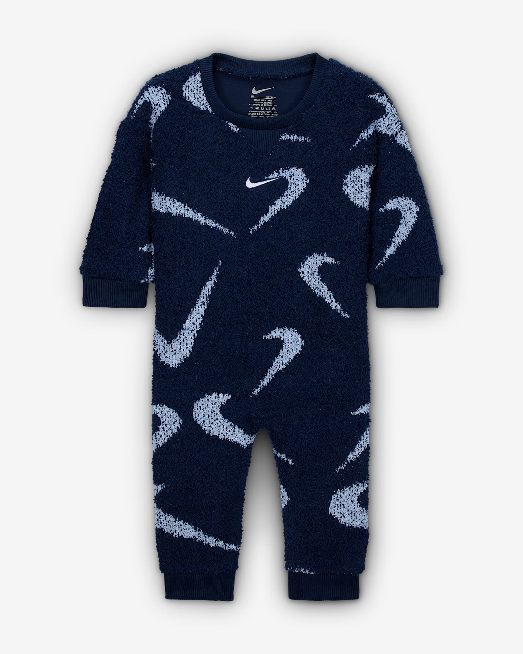 Mono de jacquard bouclé para bebé (0 a 9 meses) Nike - Azul marino medianoche