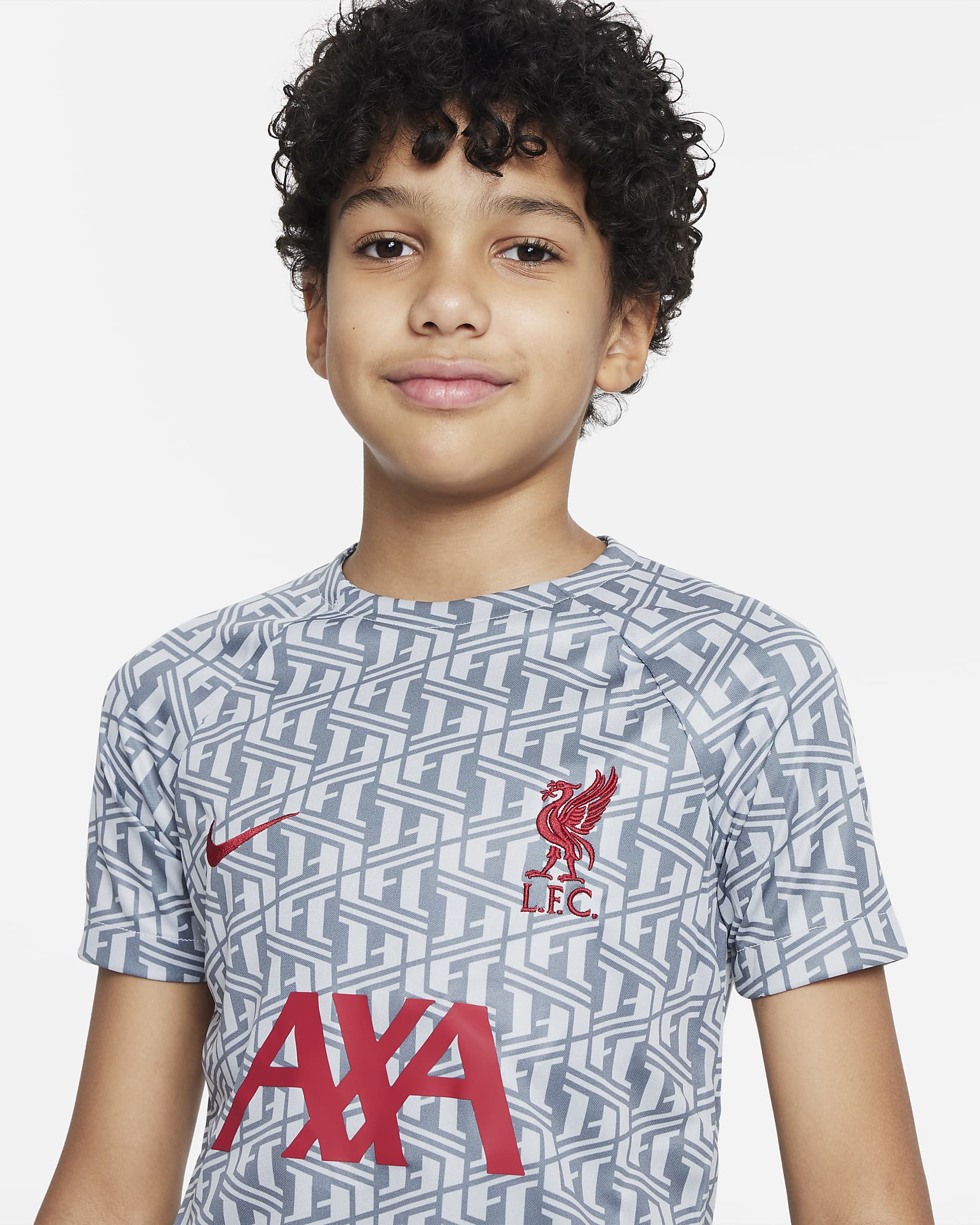 Playera de fútbol Nike Dri-FIT para antes del partido para niños talla ...