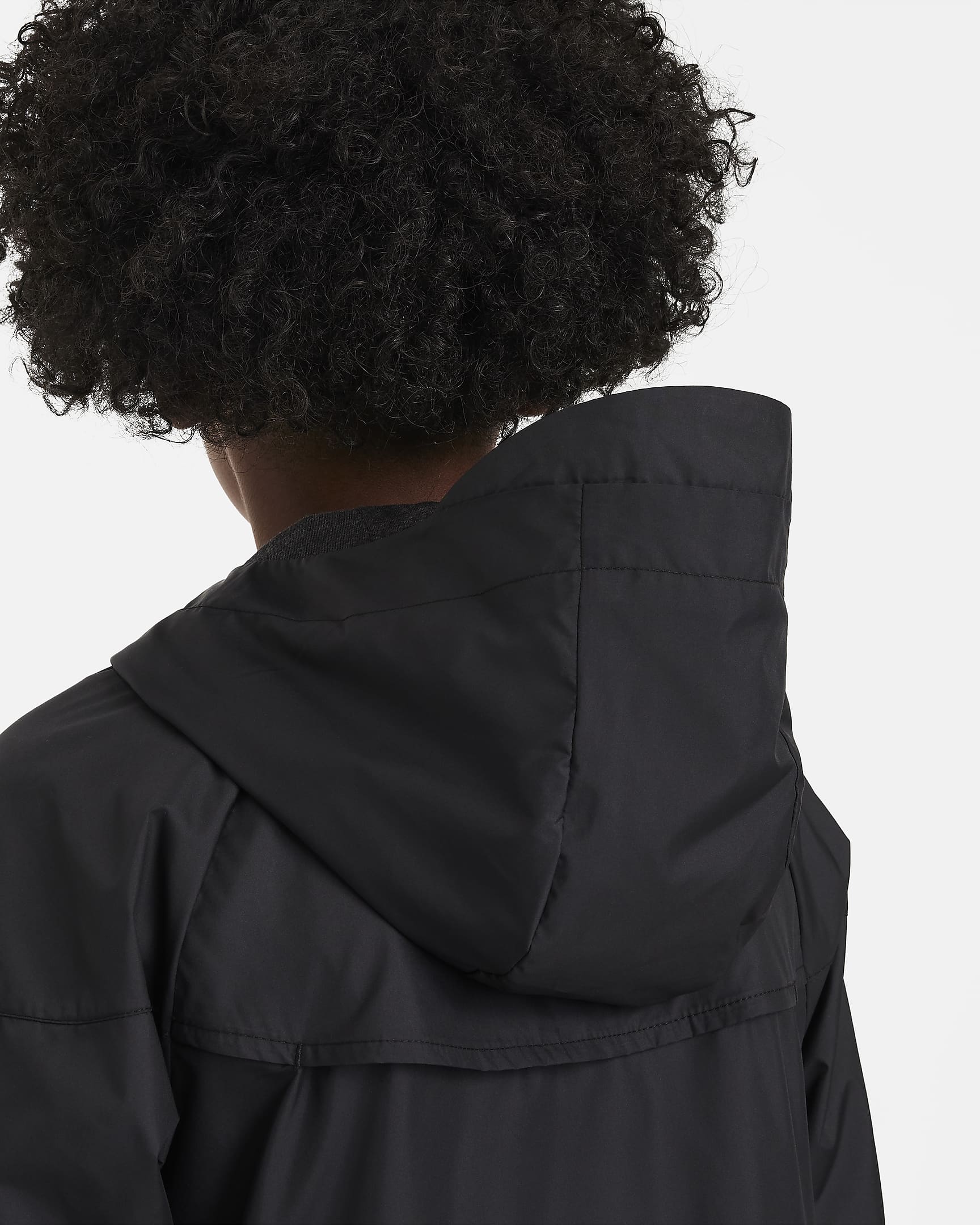 Nike Sportswear Windrunner Older Kids' Hooded Jacket - Black/Black/Black/White