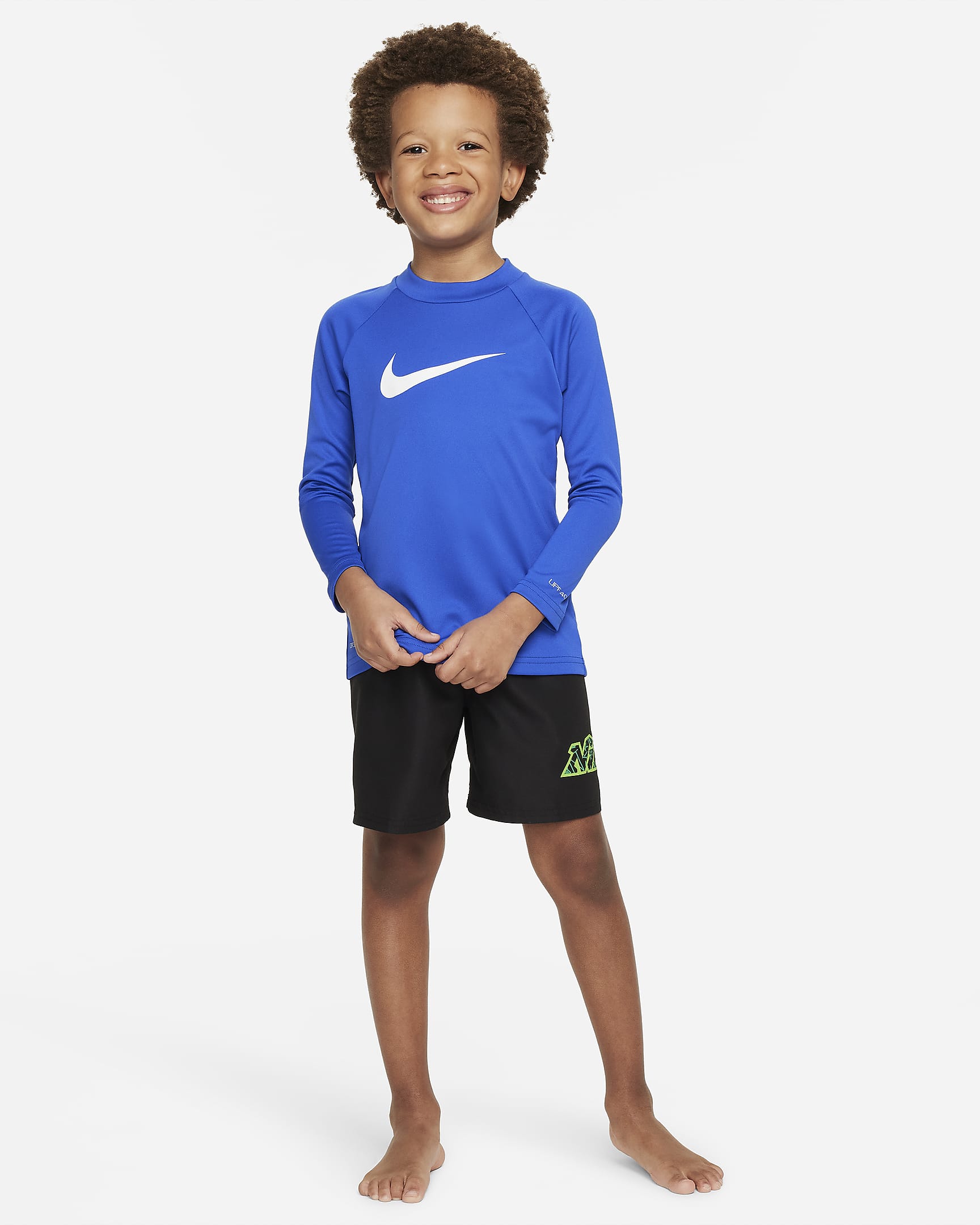 Playera de manga larga Hydroguard para niño talla pequeña Nike Swim - Royal juego