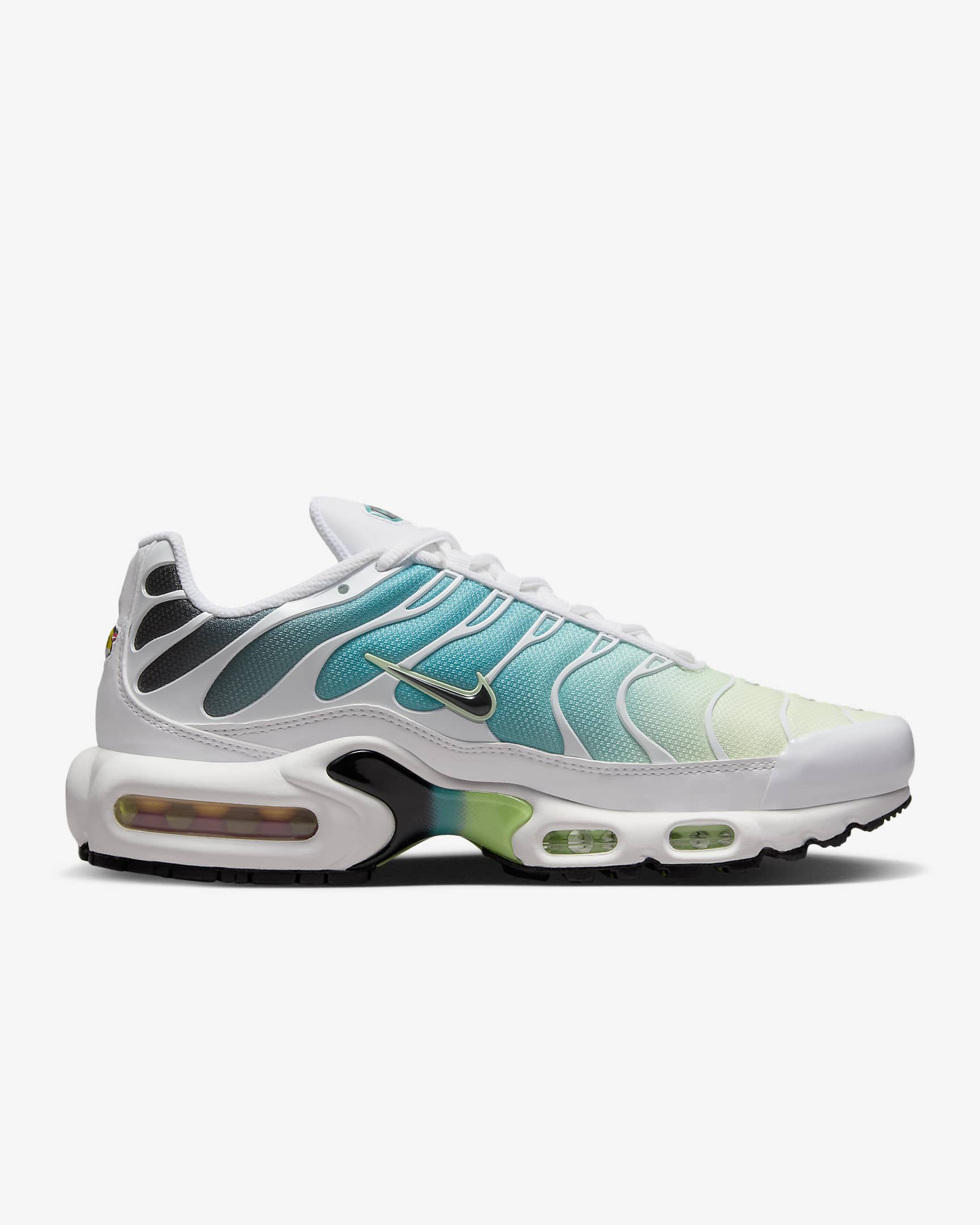 Chaussure Nike Air Max Plus pour Femme - Blanc/Dusty Cactus/Barely Volt/Noir