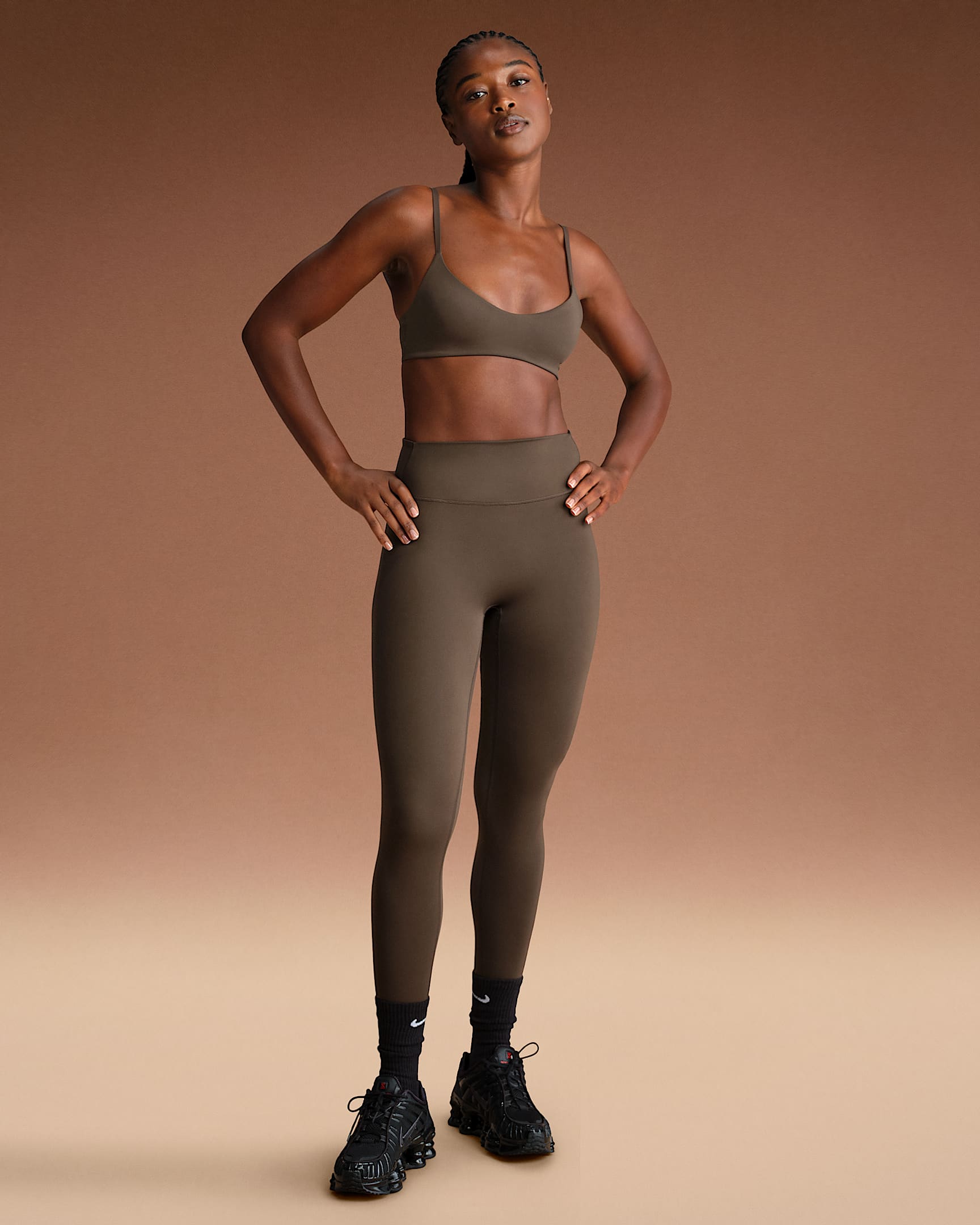 NikeSKIMS Matte Women's High-Waisted 26" Leggings - NSKM Dark Sepia