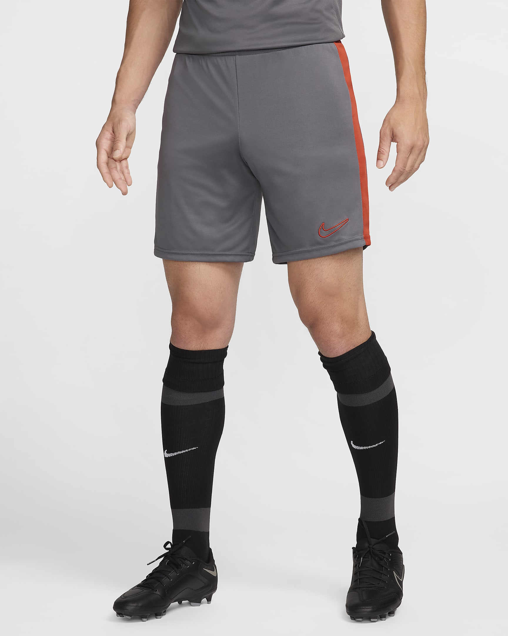 Shorts de fútbol Dri-FIT para hombre Nike Dri-FIT Academy - Gris hierro/Rojo dragón/Rojo dragón