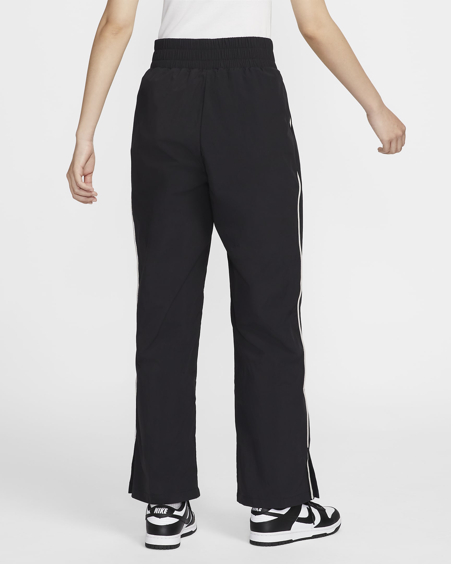 Nike Sportswear Collection Women's Mid-Rise Repel Asymmetrical-Waist Trousers - Black/Light Iron Ore/White